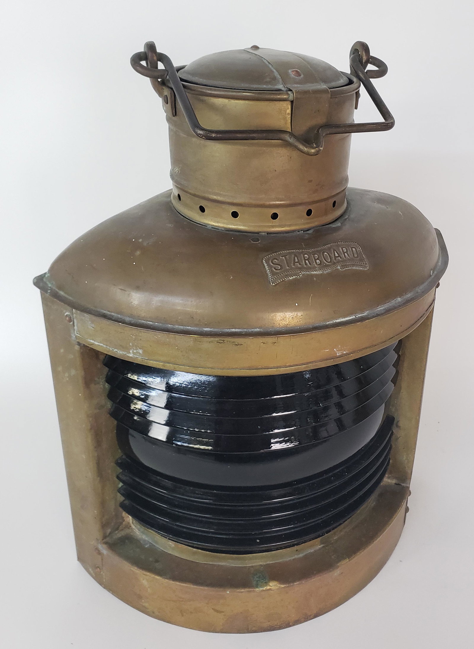 Vintage Naval Brass Starboard Masthead Light (1 of 9)