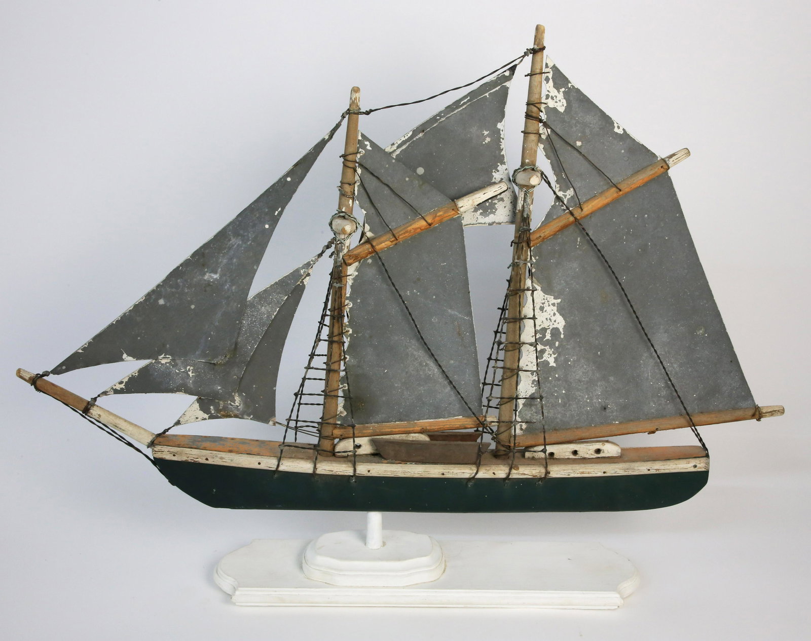 Vintage New England Folk Art Two Masted Schooner Weathervane, circa 1960 (1 of 5)
