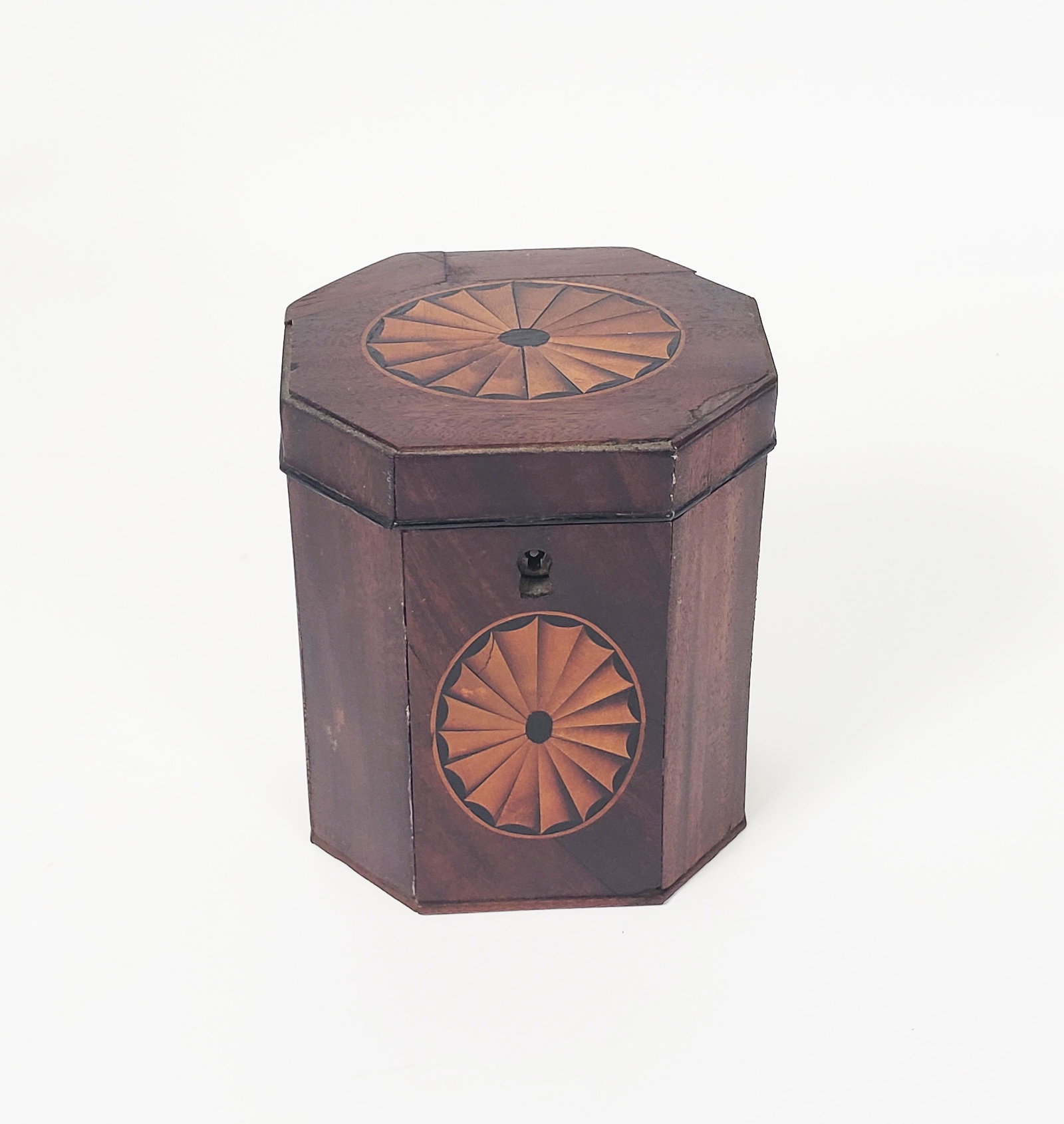 Antique English Satinwood Inlaid Tea Caddy, 19th Century (1 of 6)