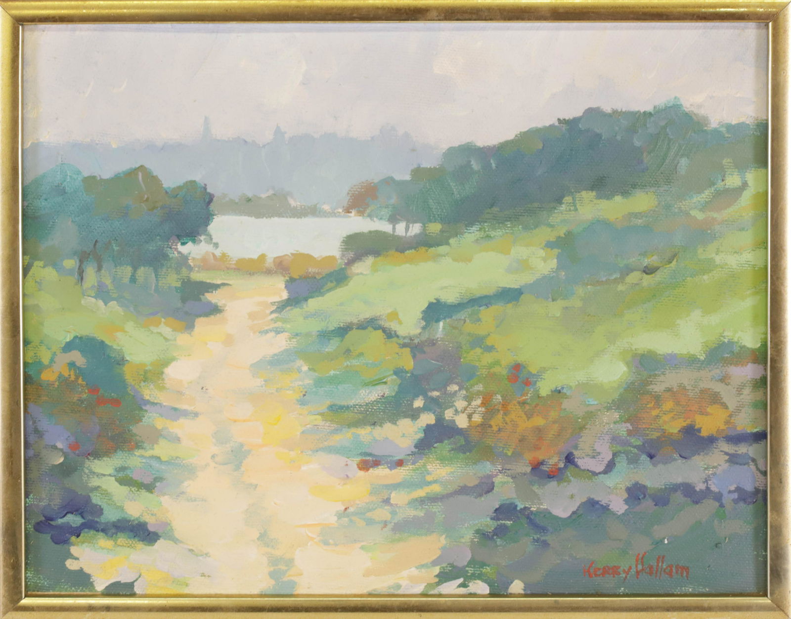 Large Kerry Hallam Signed Print In Gilt Frame