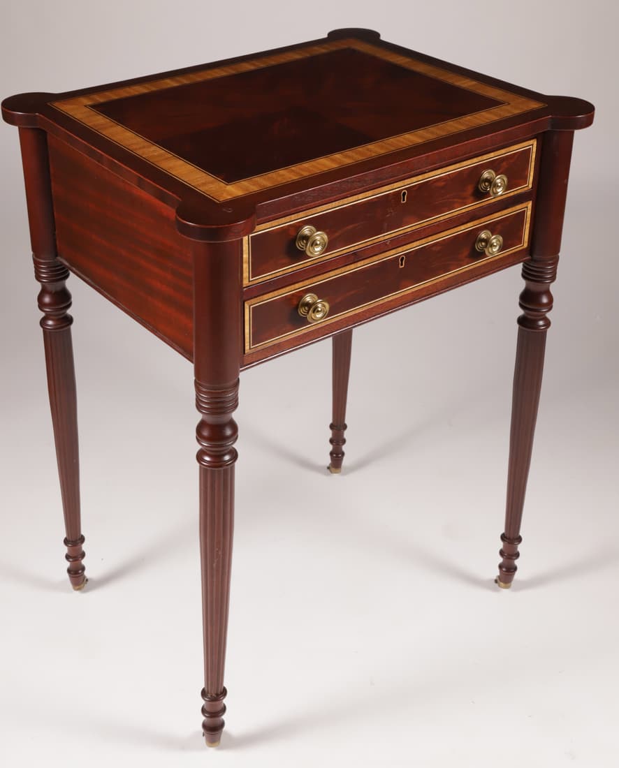 Seymour Style Mahogany Inlaid Two Drawer Work Stand (1 of 5)