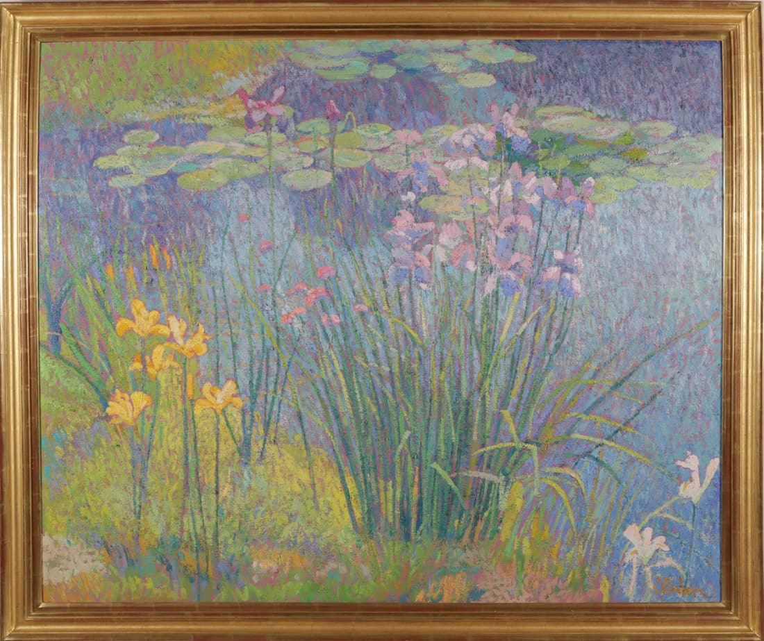 Sam (Samir) Barber Oil Impasto on Masonite "Monet's Garden" (1 of 5)