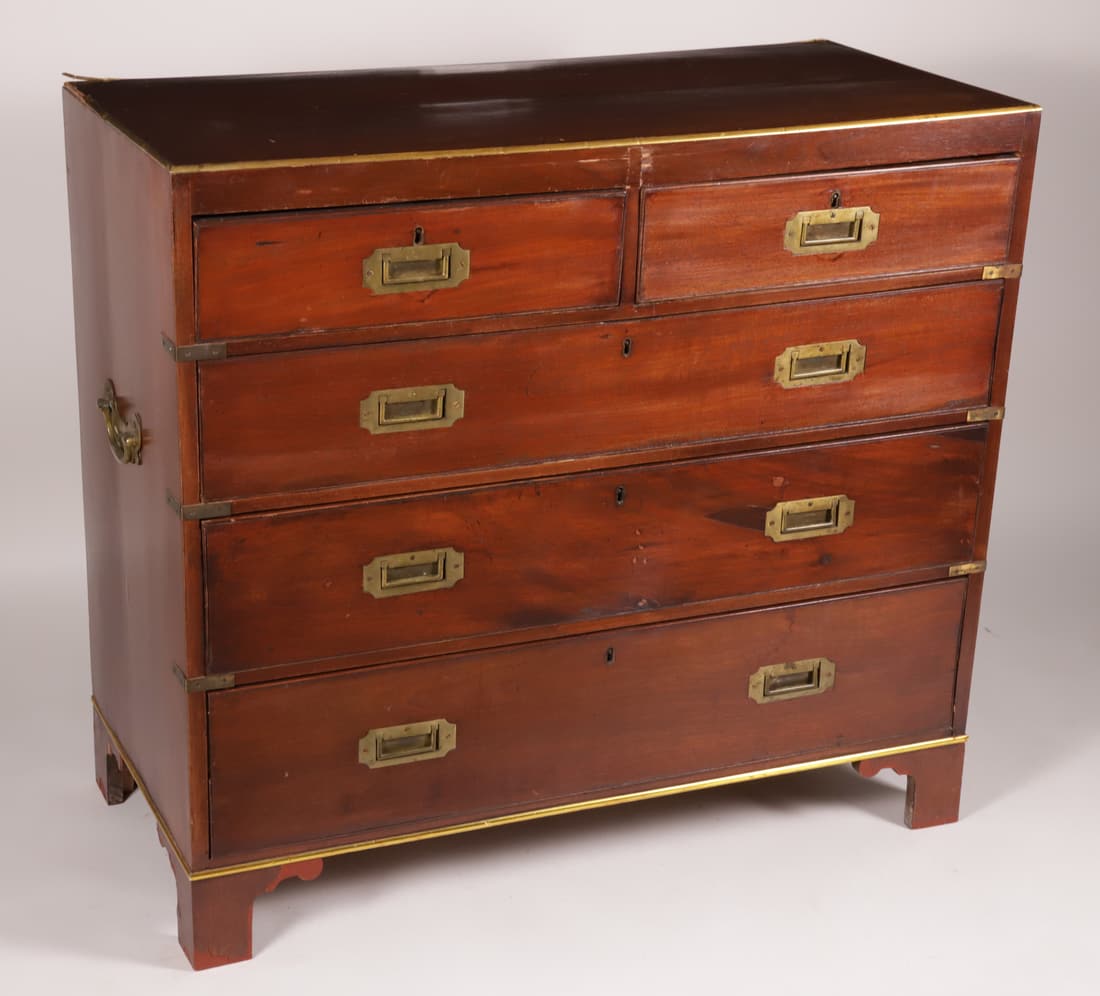 Brass Bound Campaign Chest, 19th Century (1 of 6)
