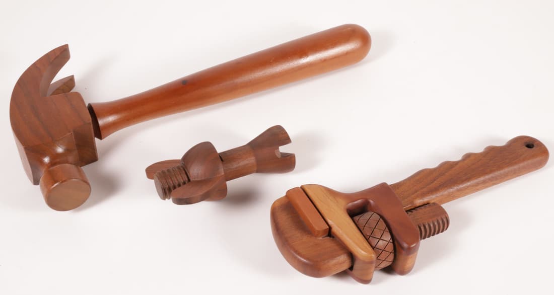 Three Contemporary Carved Wood Models of Carpenters Tools (1 of 5)