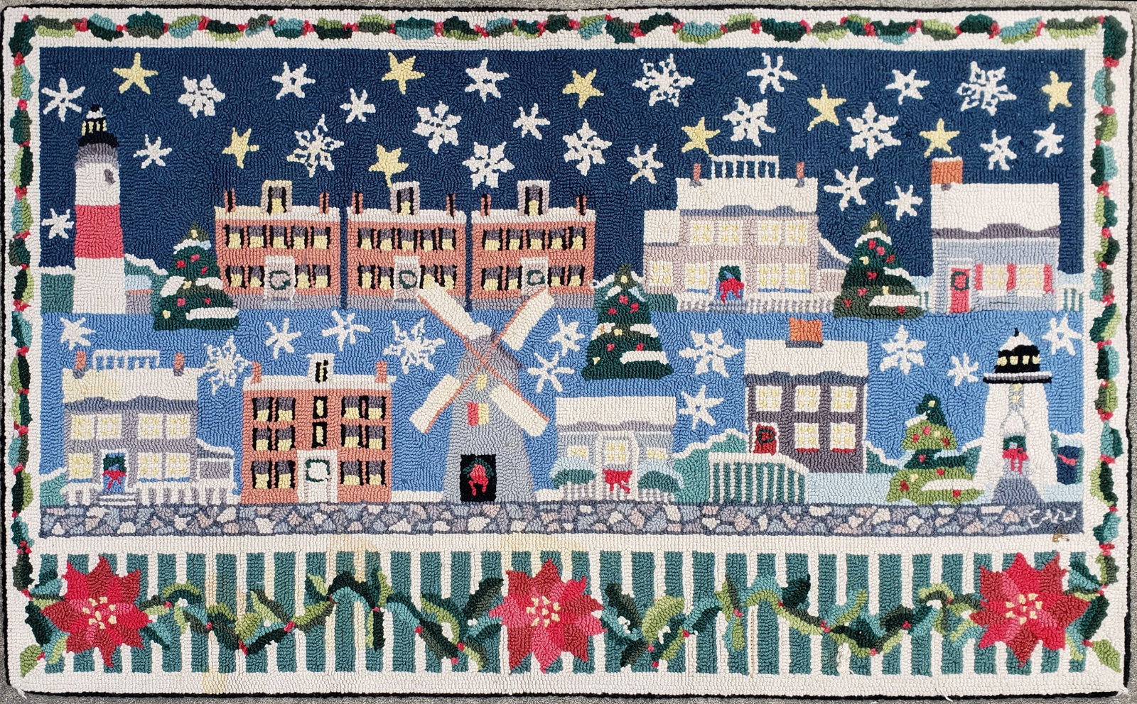 Vintage Claire Murray Nantucket Christmas Hooked Rug (1 of 6)