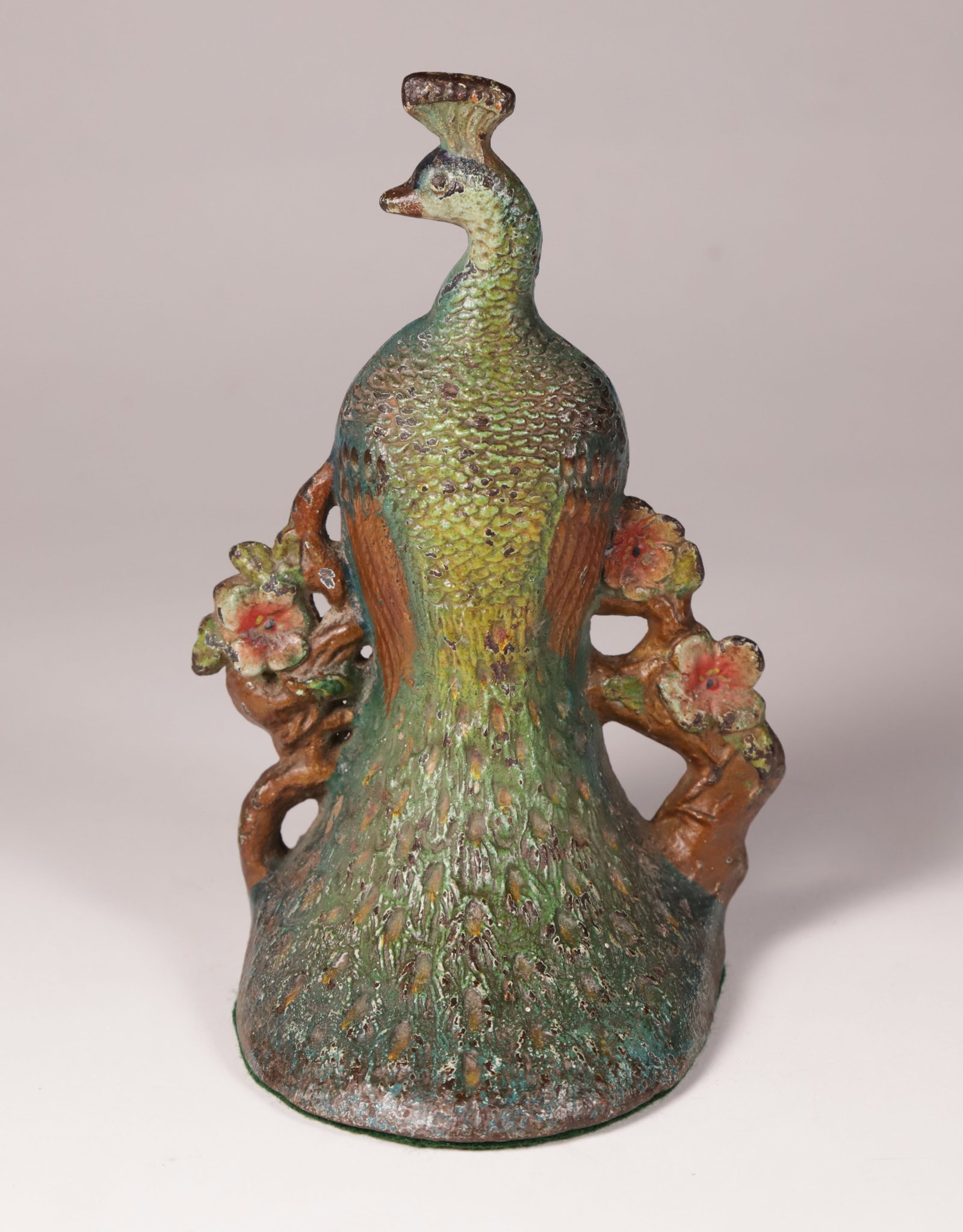 Painted Cast Iron Peacock Doorstop, 19th Century (1 of 7)