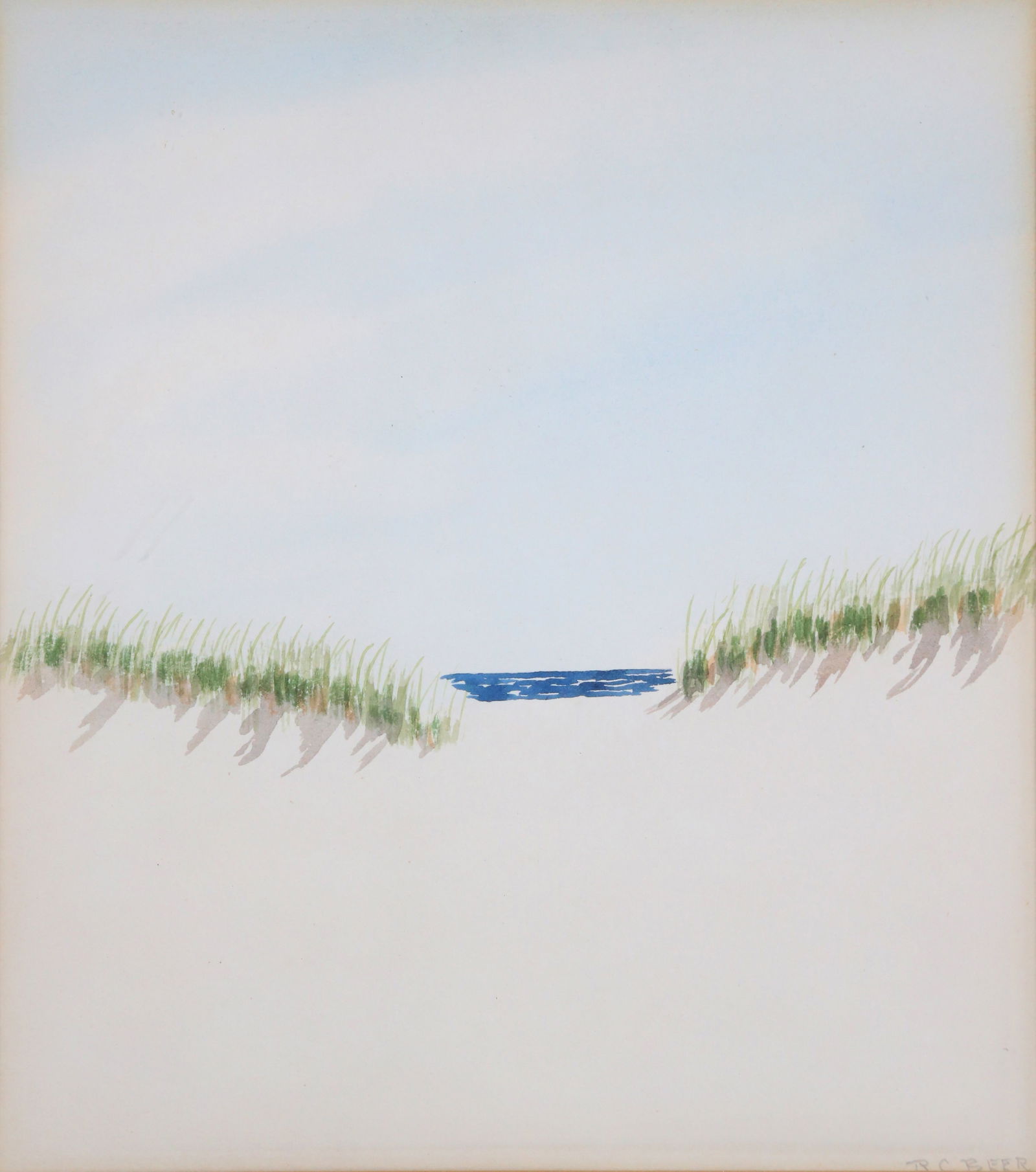 Richard C. Beer Watercolor on Paper "Through the Grassy Dunes" (1 of 5)