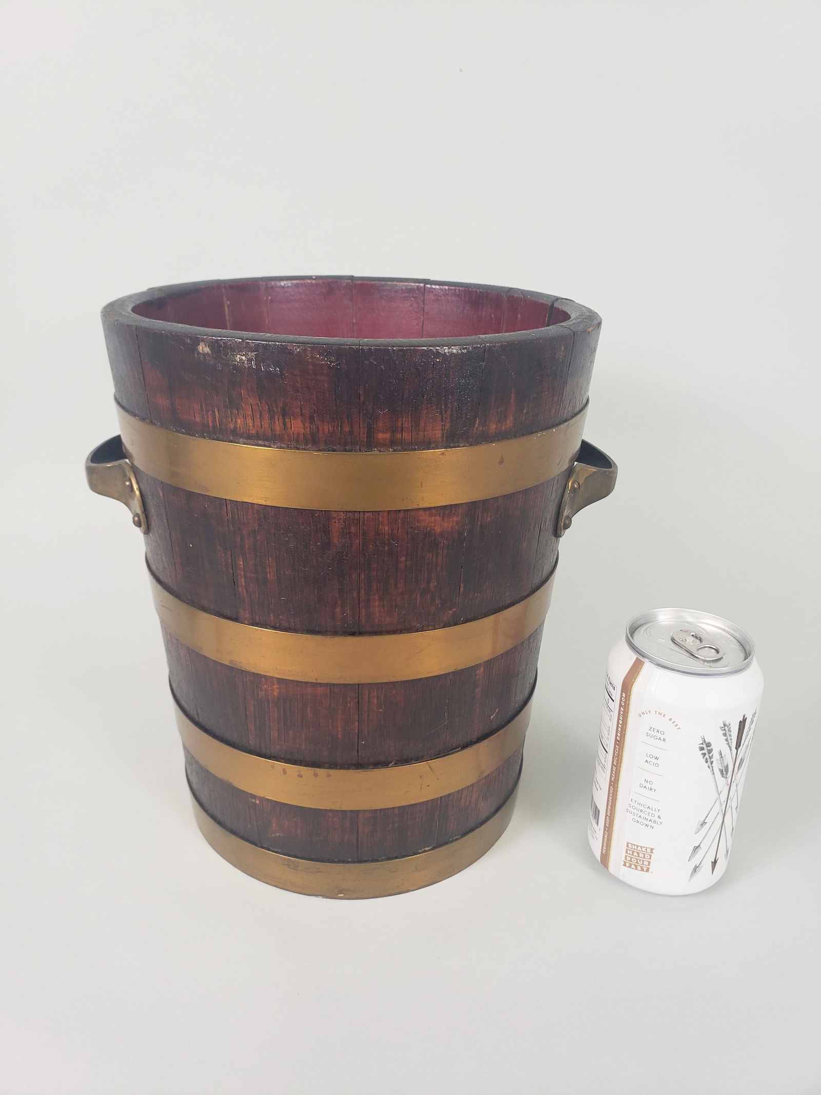 Antique English Oak Brass Bound Bucket (1 of 5)