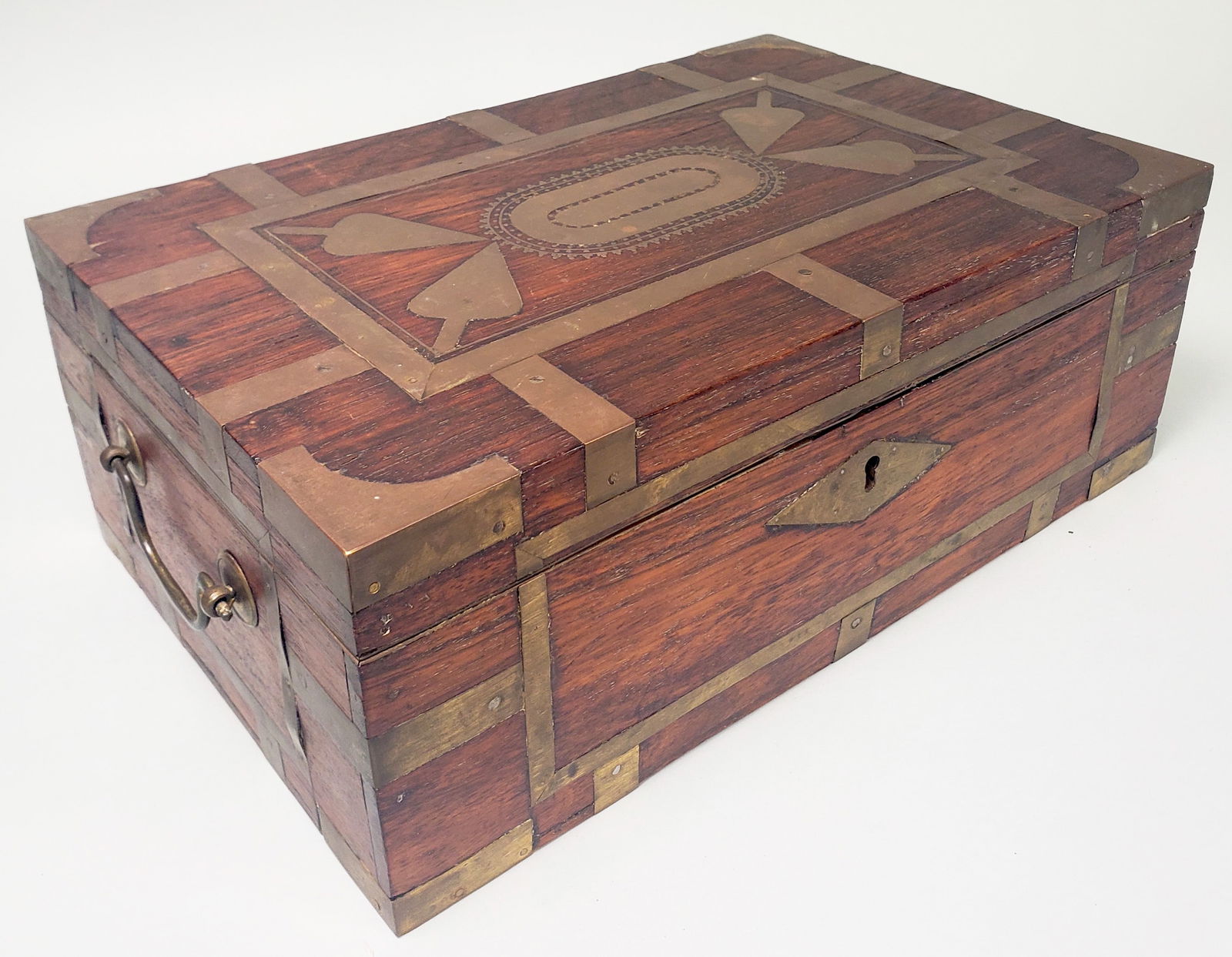 Antique Anglo Indian Brass Bound Trinket Box, 19th century (1 of 7)