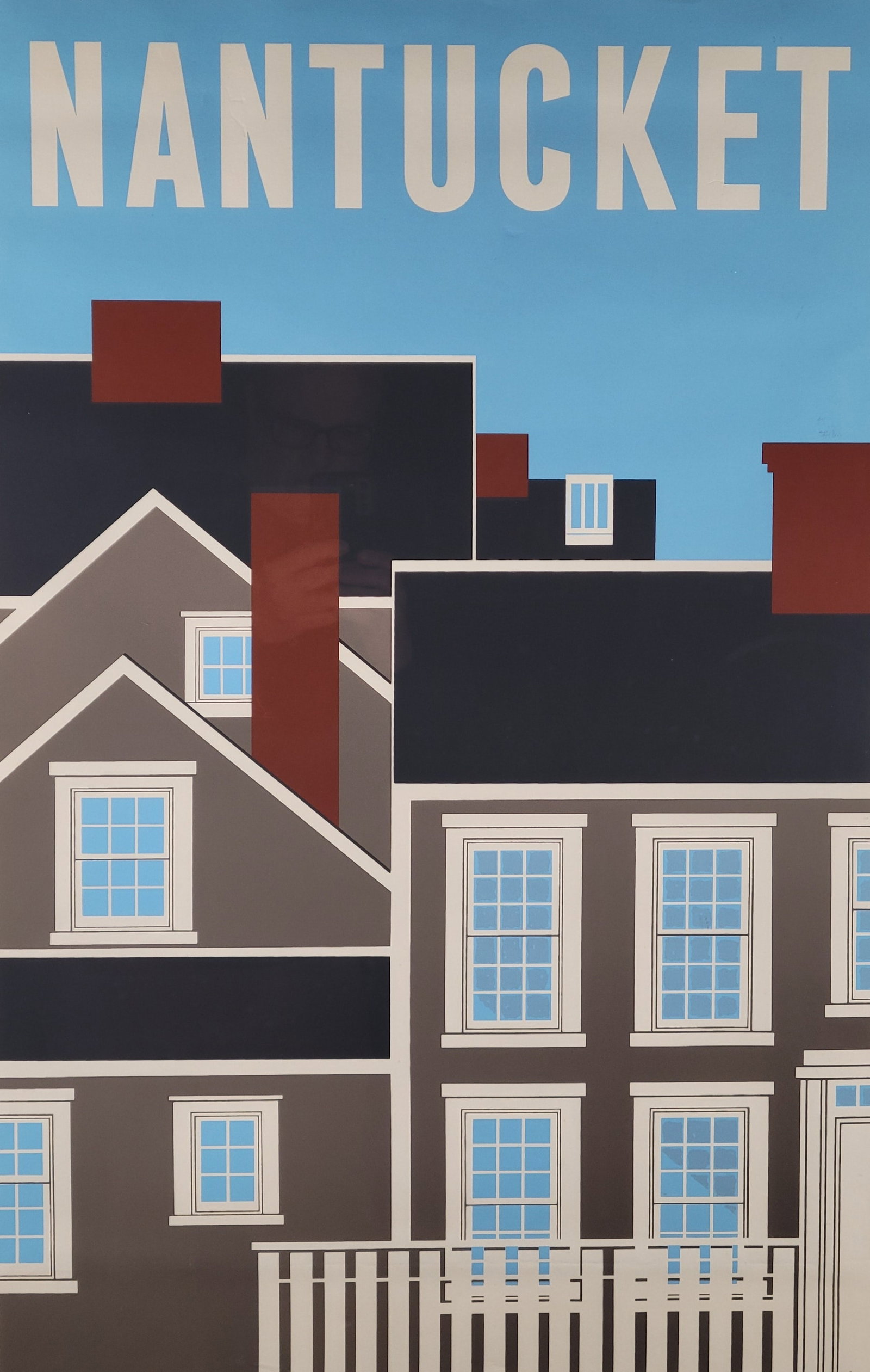 Robert Bobby Bushong (1922-1995) Nantucket Facade Screenprint (1 of 4)