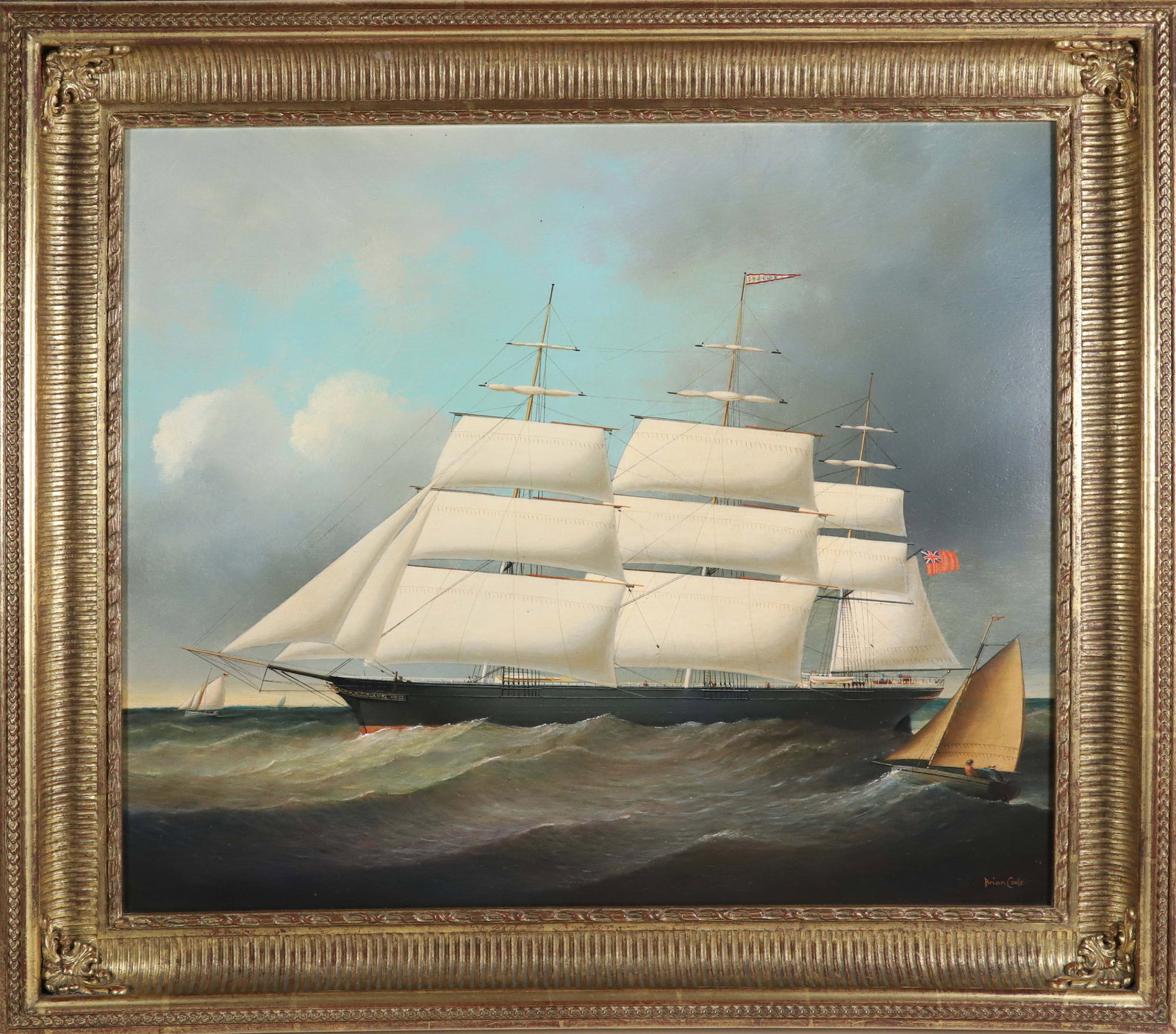 Brian Coole (British b. 1939) Oil on Panel "Portrait of an English China Trade Clipper Ship" (1 of 6)