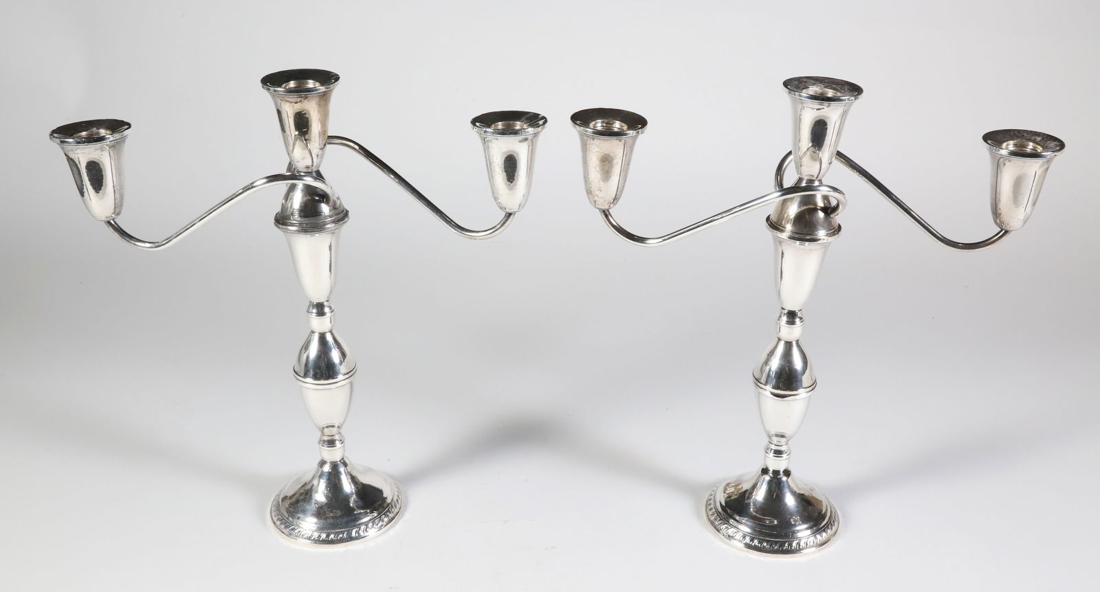 Pair of Vintage Sterling Silver Three Light Candelabra (1 of 7)
