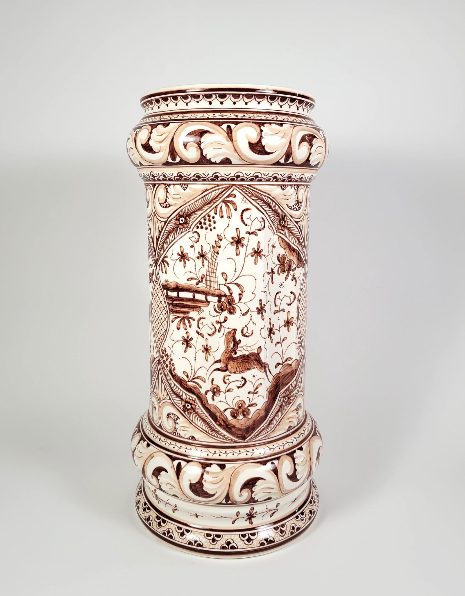 Vintage Paint Decorated Portuguese Pottery Umbrella Holder (1 of 5)