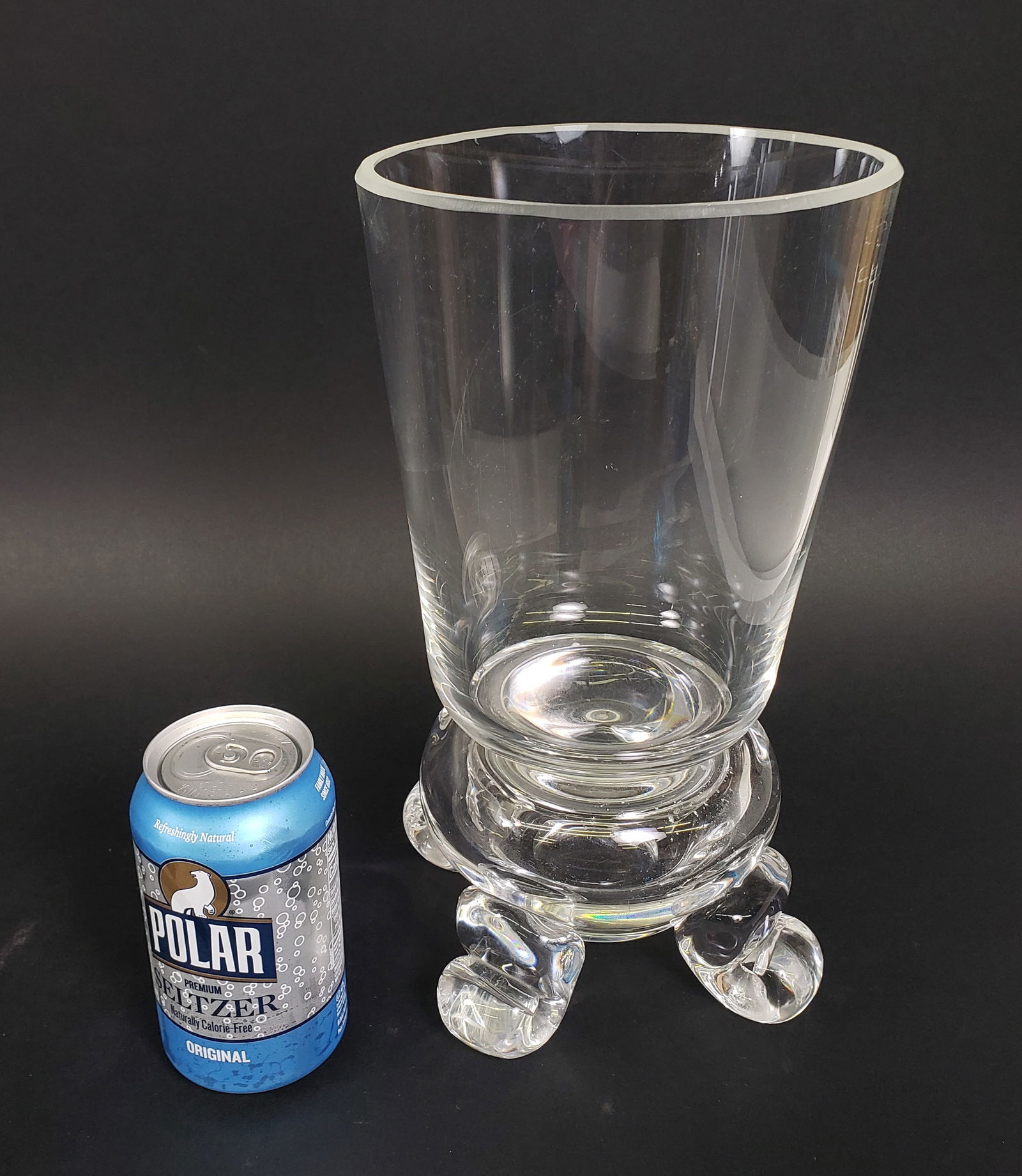 Monumental Signed Steuben Clear Glass Vase Designed by John Dreves (1 of 5)