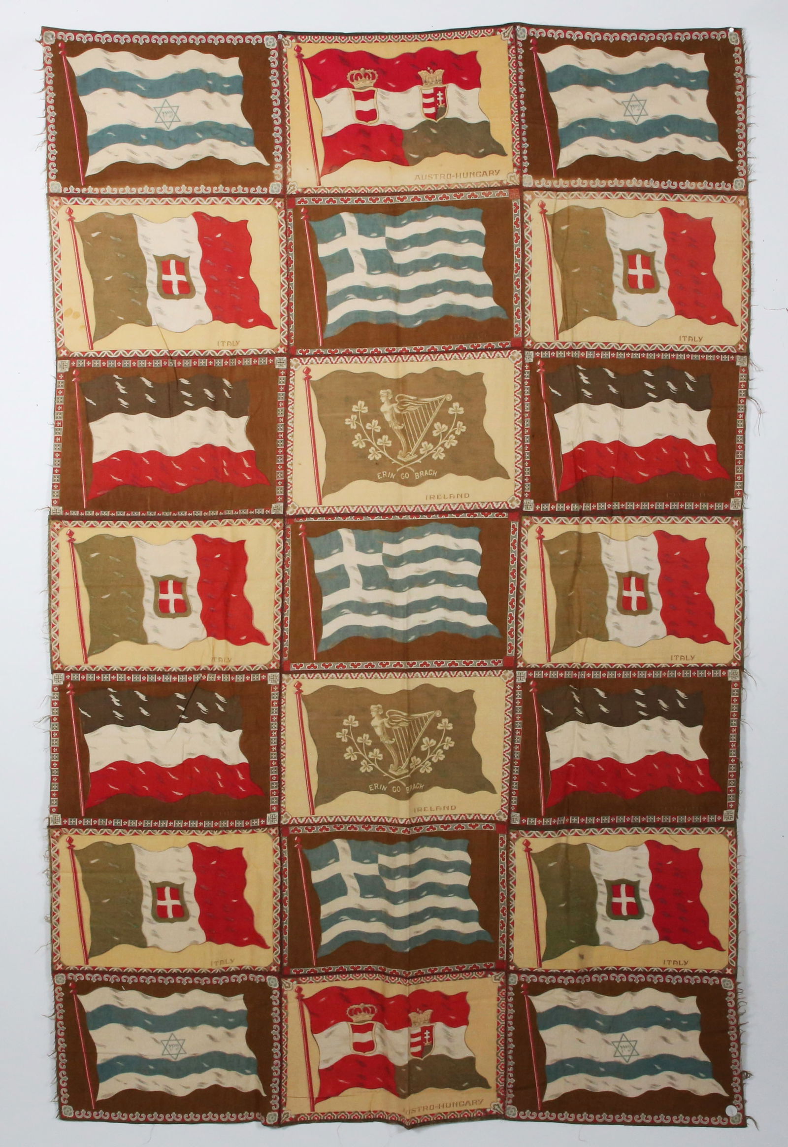 Premium Cigar Felt Flag Quilt Top, early 20th Century (1 of 5)