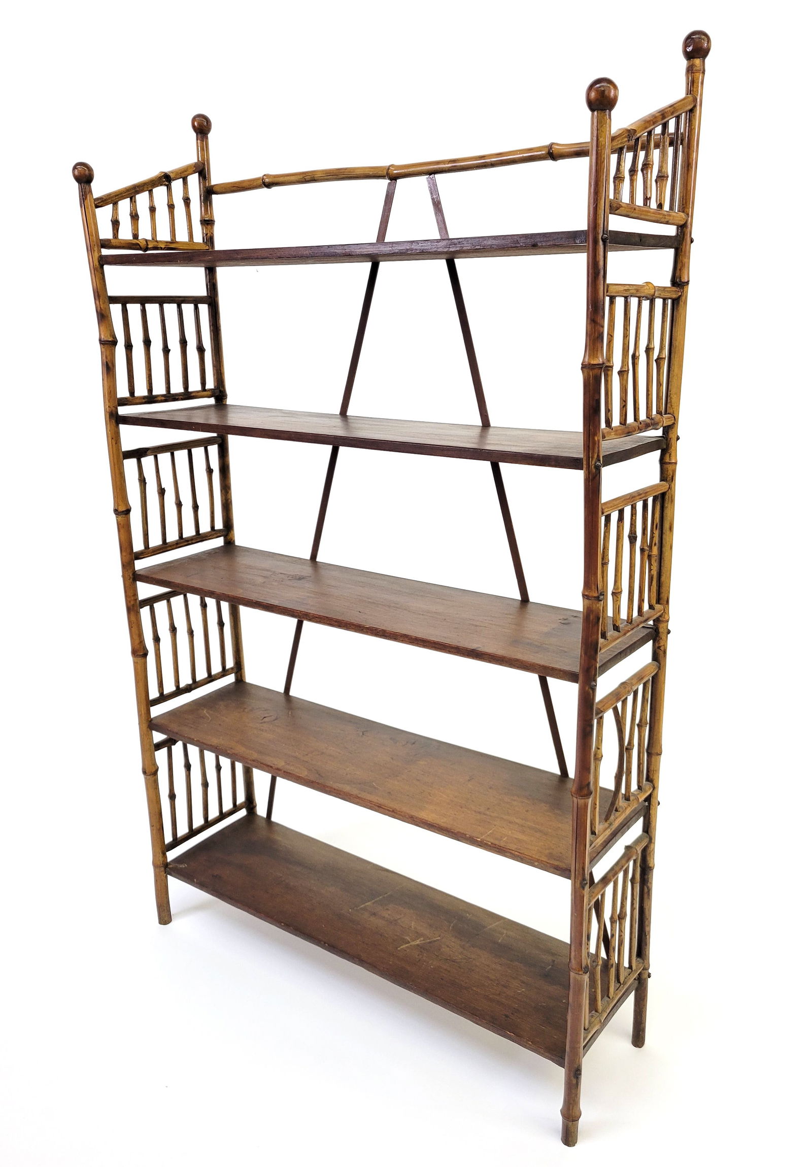 Antique 19th Century Bamboo and Pine Bookshelf (1 of 5)
