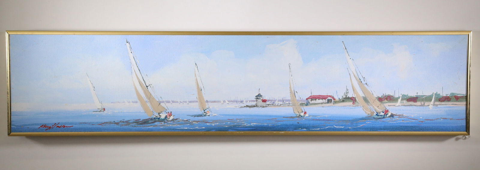 Kerry Hallam Oil on Canvas "Racing Round Brant Point, Nantucket" (1 of 6)