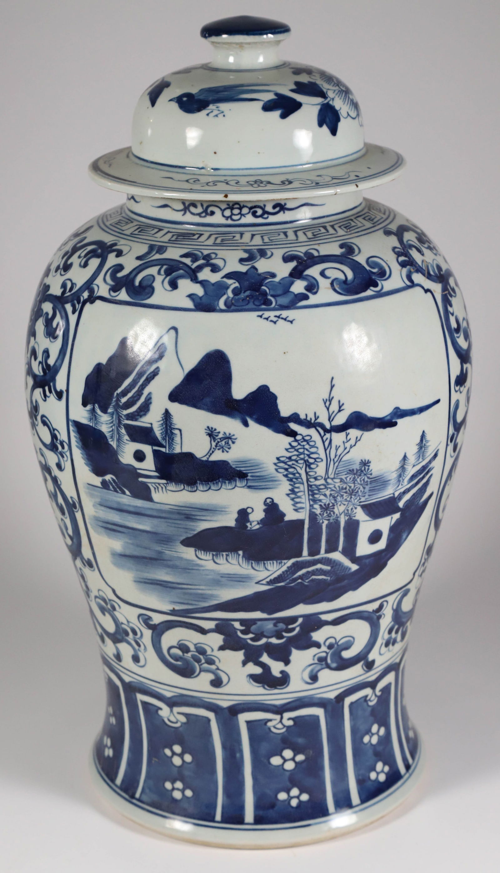 Chinese Blue and White Porcelain Covered Temple Jar (1 of 5)