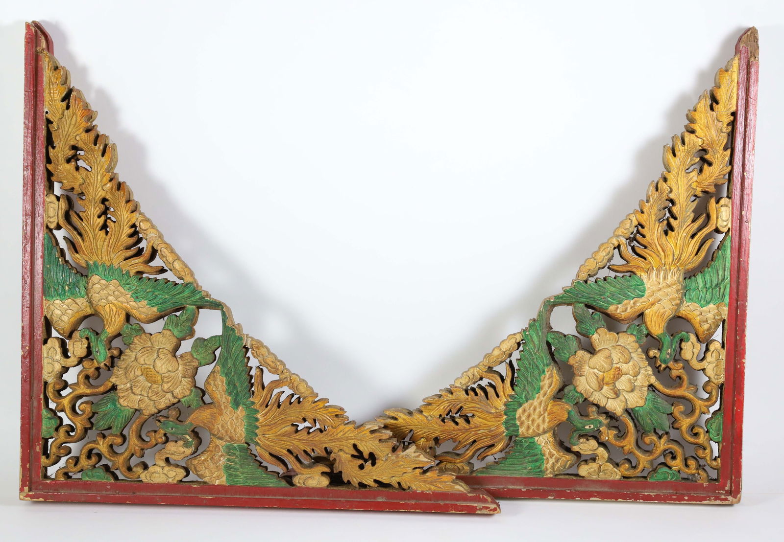 Pair of Chinese Export Carved and Polychromed Corbels, circa 1920 (1 of 5)