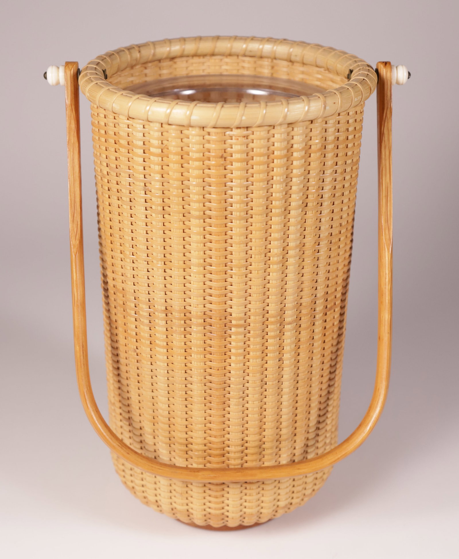 Gene Toombs Nantucket Woven Swing Handle Flower Vase, circa 1999 (1 of 6)