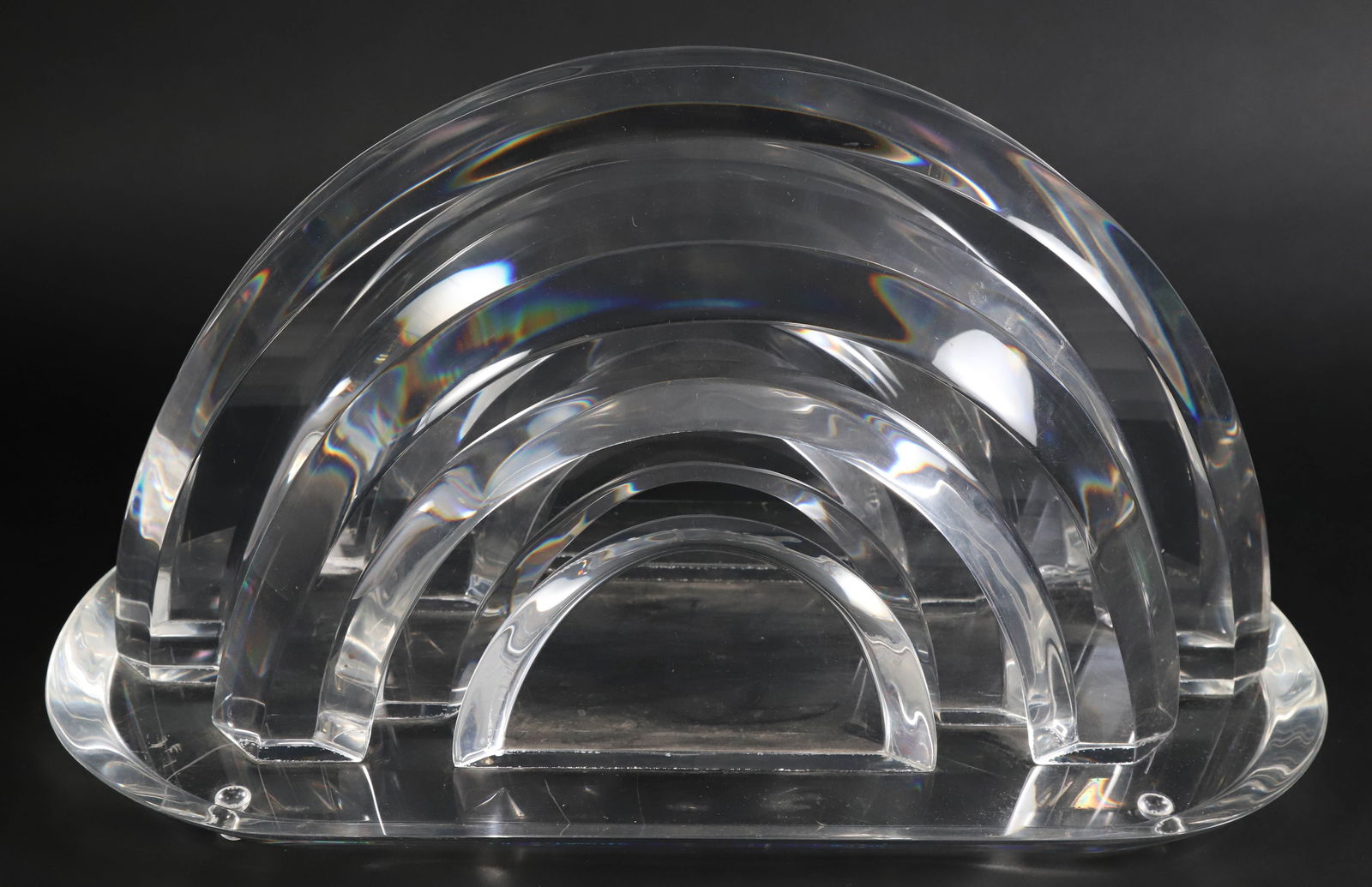 Mid-Century Modern Van Teal Limited Edition Lucite Sculpture "Over the Rainbow": Mid-Century Modern Van Teal Limited Edition Lucite Sculpture "Over the Rainbow", signed #103/300 Height 12 in. Width 22 in. Depth 10 in.