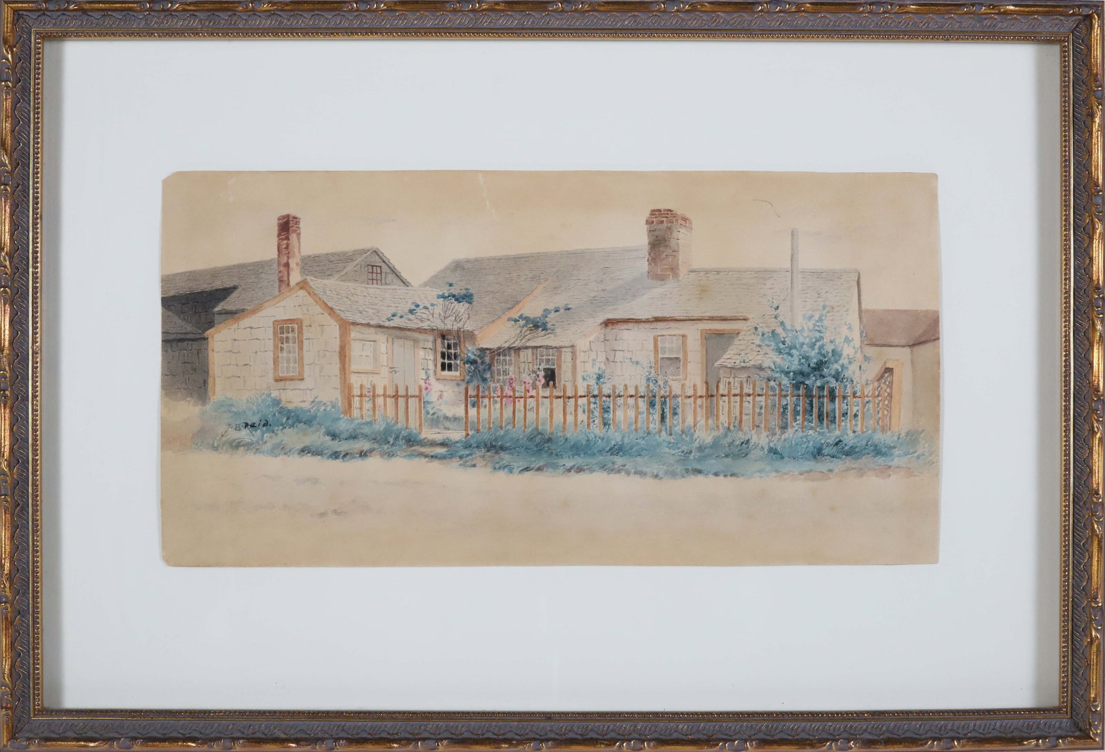 Jane Brewster Reid Watercolor on Paper "Sconset Cottage" (1 of 6)