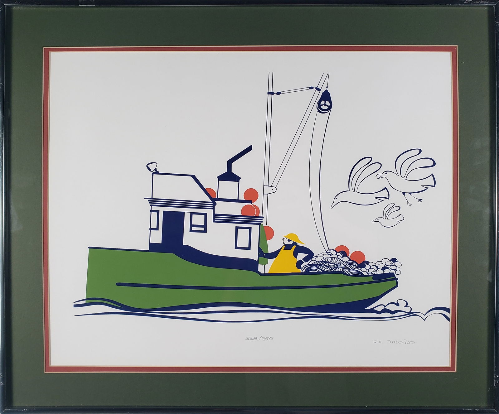 Rie Muñoz Limited Edition Serigraph Silk Screen, “Seiner" (1 of 3)