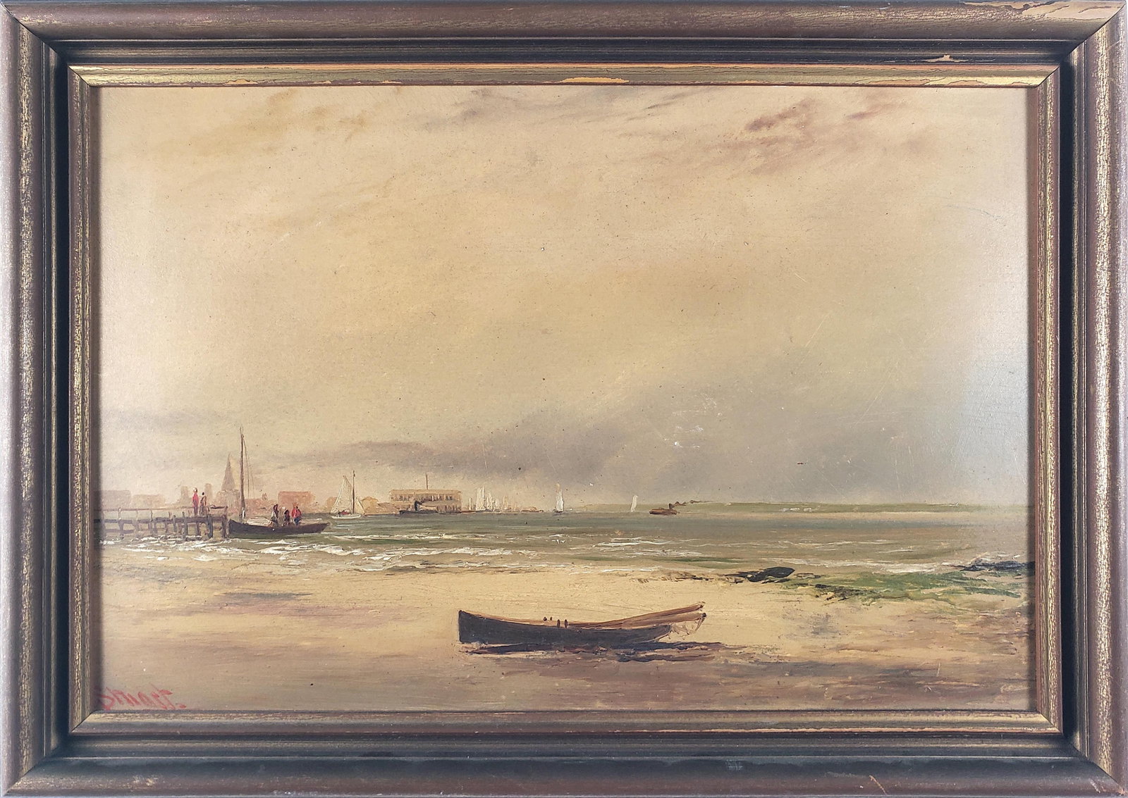 Alexander Charles Stuart Oil on Artists Board “View of the Battery?? Charleston, South Carolina: Alexander Charles Stuart (American 1831 – 1898), Oil on Artists Board “View of the Battery”, Charleston South Carolina, 19th century, signed lower left Stuart. 12 in. x 8 in. Overall 14.5 in