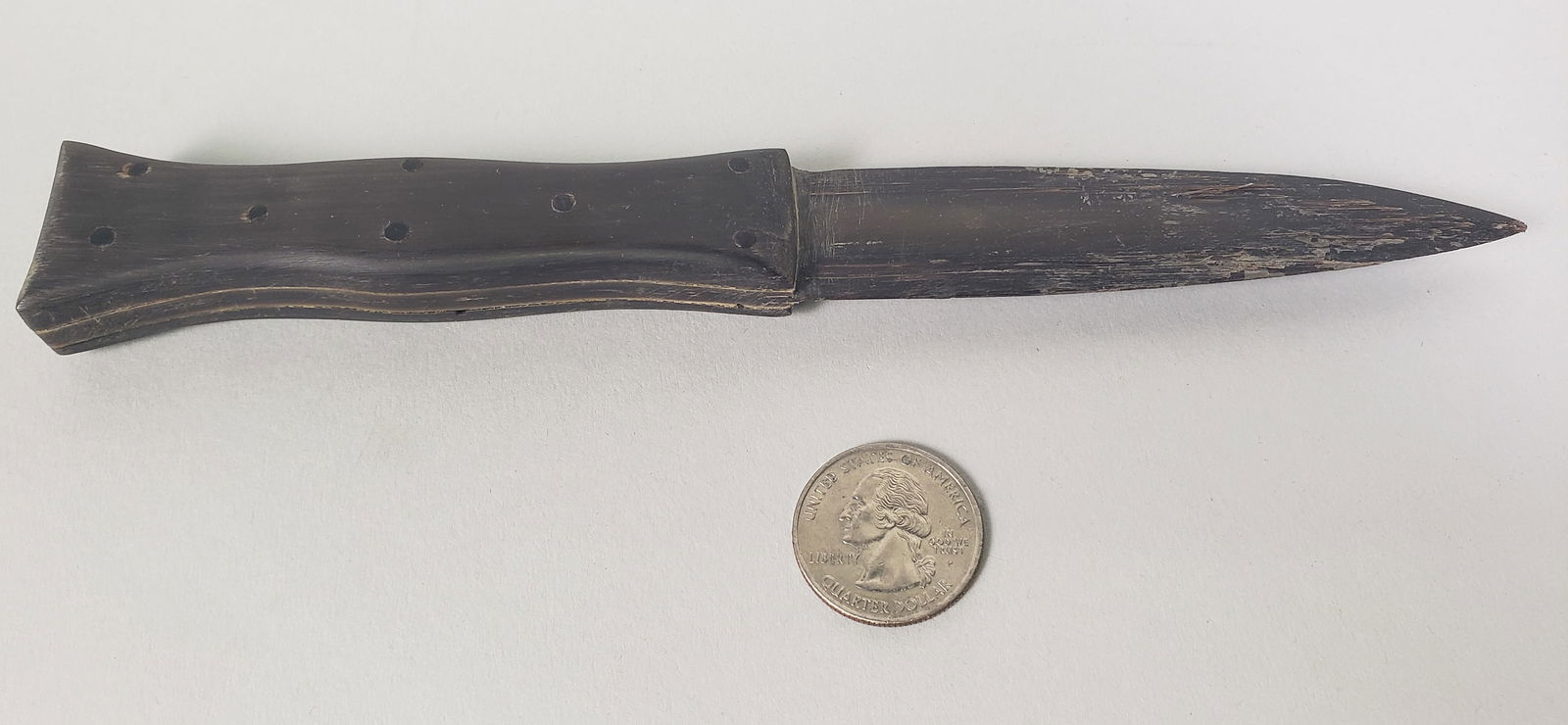 Antique Sailor Made Baleen Dagger, 19th Century: Antique Sailor Made Baleen Dagger, 19th Century Length 8 in. Width 1 in.