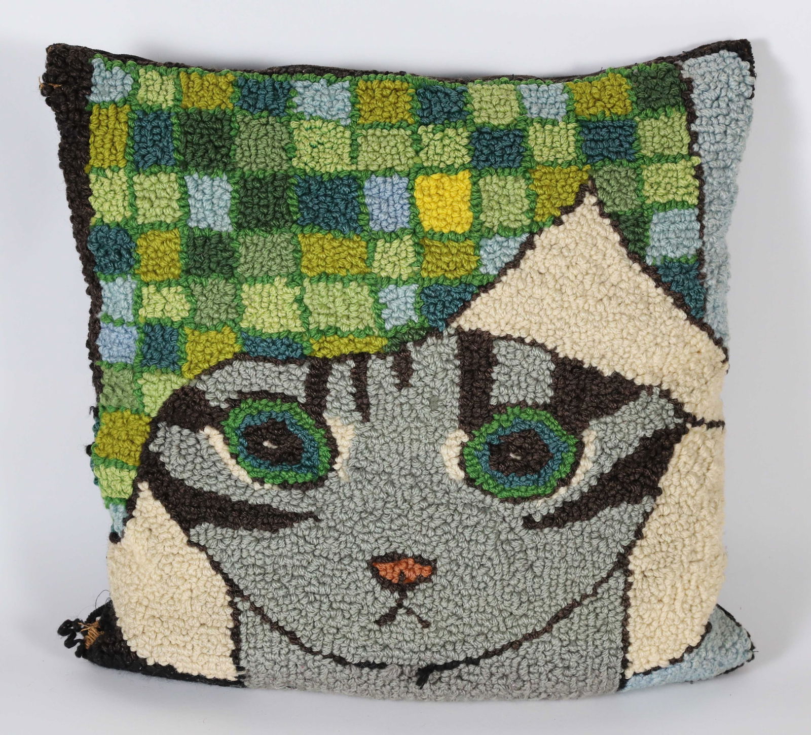 Maggie Meredith Hooked Wool Cat Pillow (1 of 7)