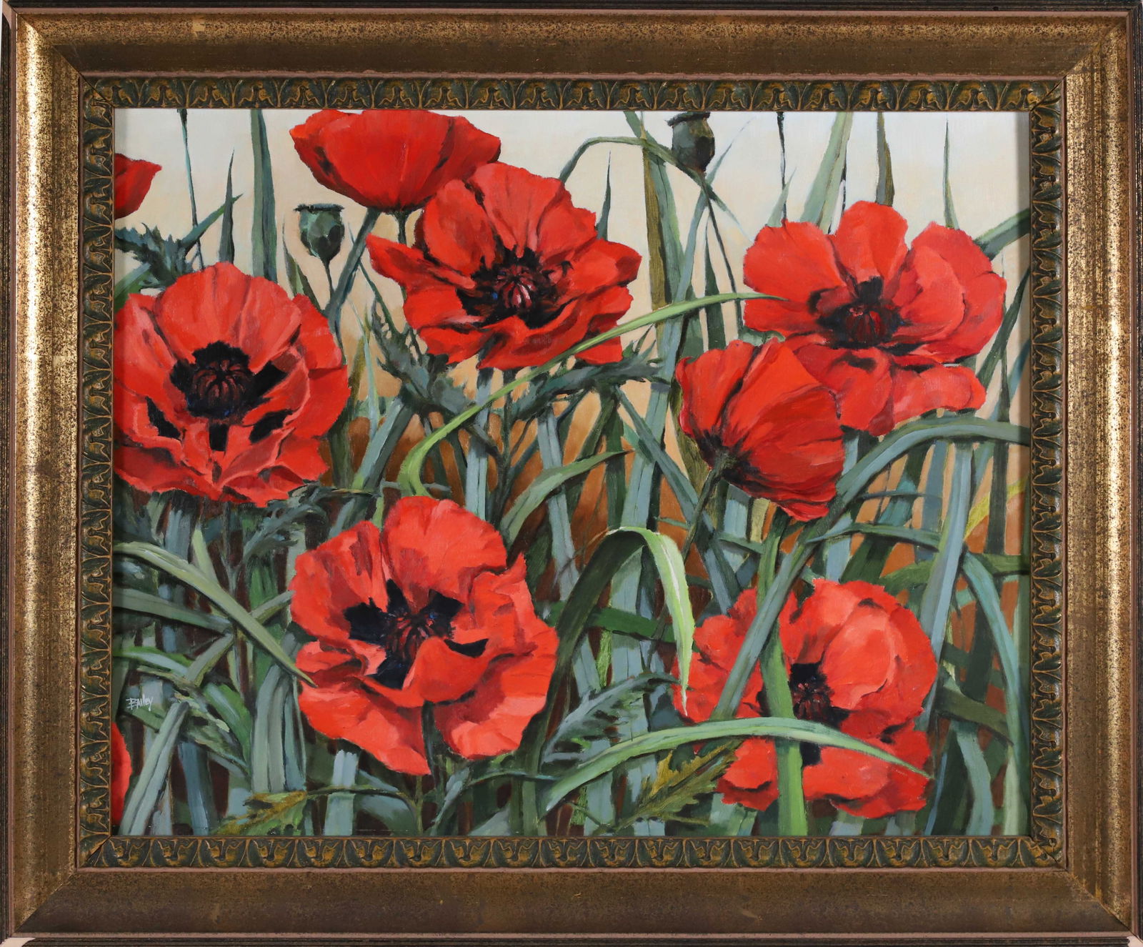 Roy Bailey Oil on Board "Poppies" (1 of 4)
