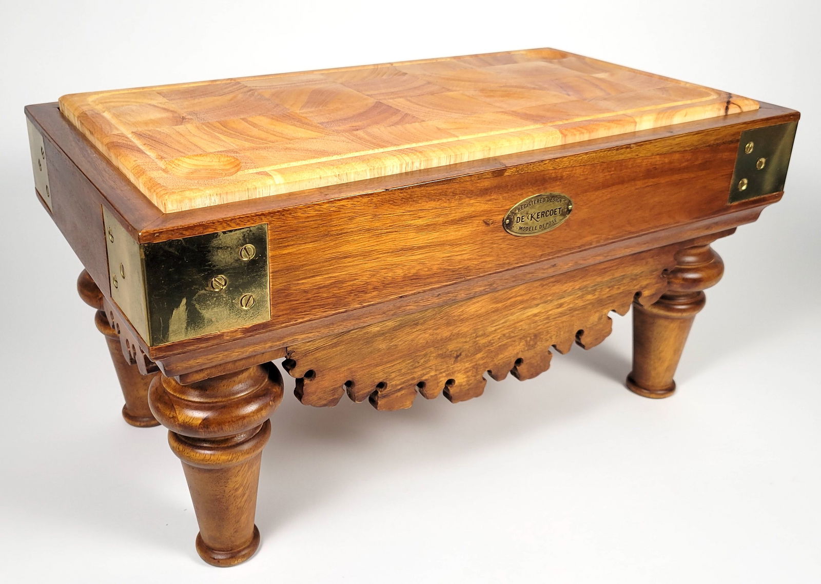 Vintage French De Kercoet Miniature Table Top Cutting Board Butcher Block (1 of 6)