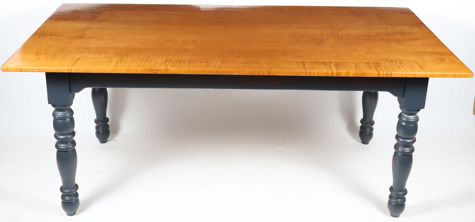 Sheraton Style New England Tiger Maple Rectangular Dining Table (1 of 10)