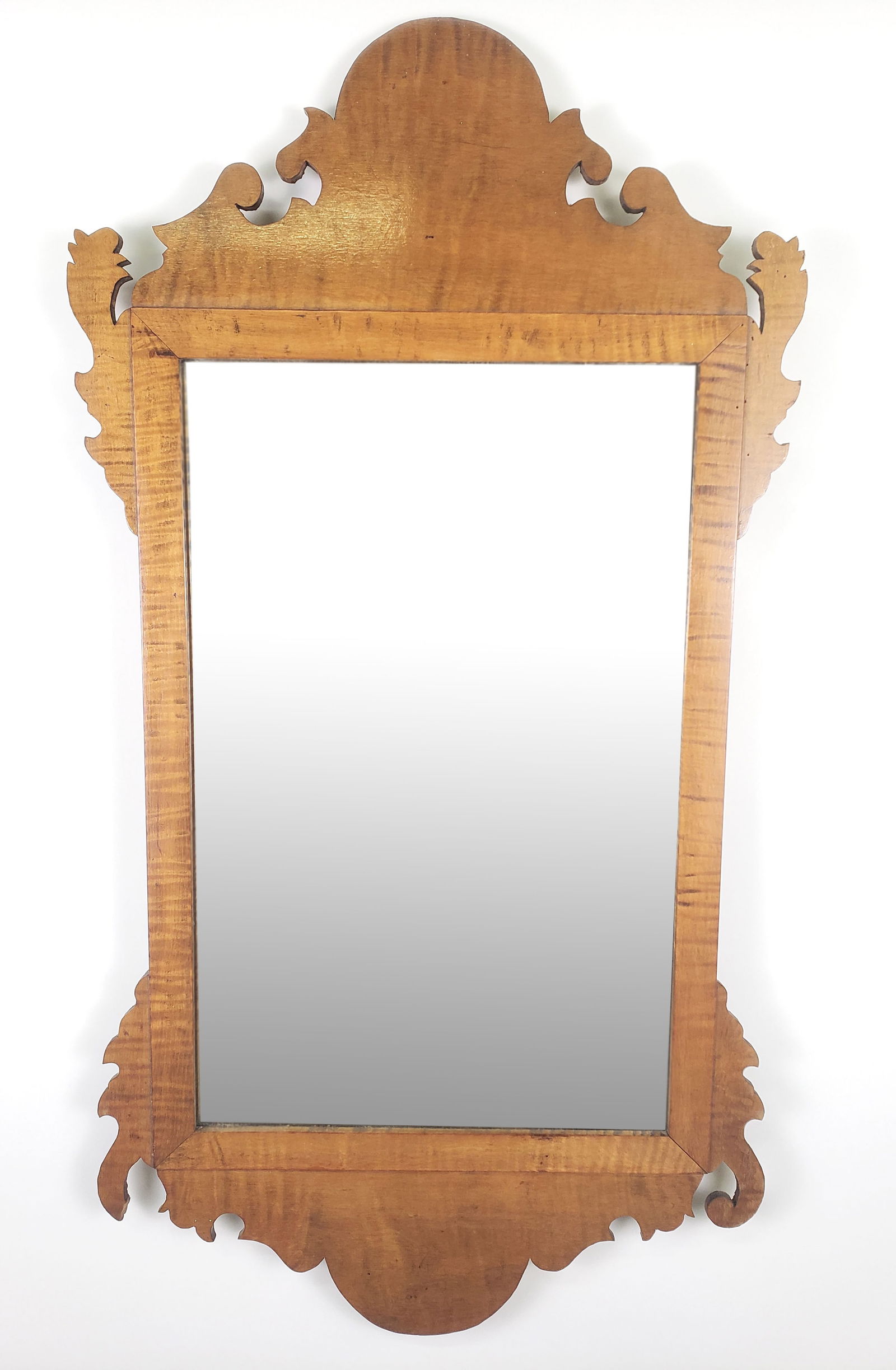 Antique Chippendale Tiger Maple Mirror, 19th Century (1 of 3)