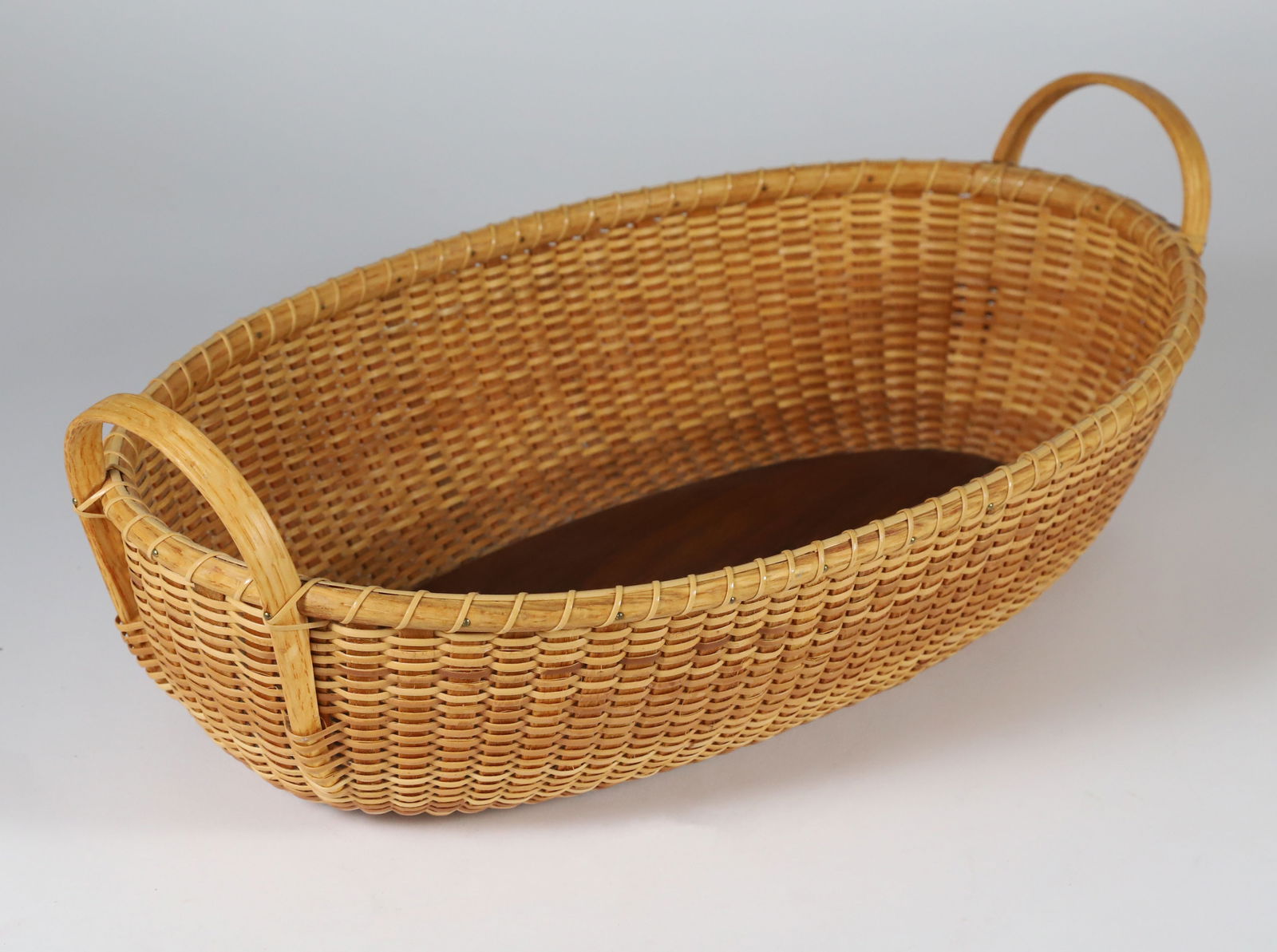 Oval Two Handle Nantucket Bread Basket, circa 1995 (1 of 6)