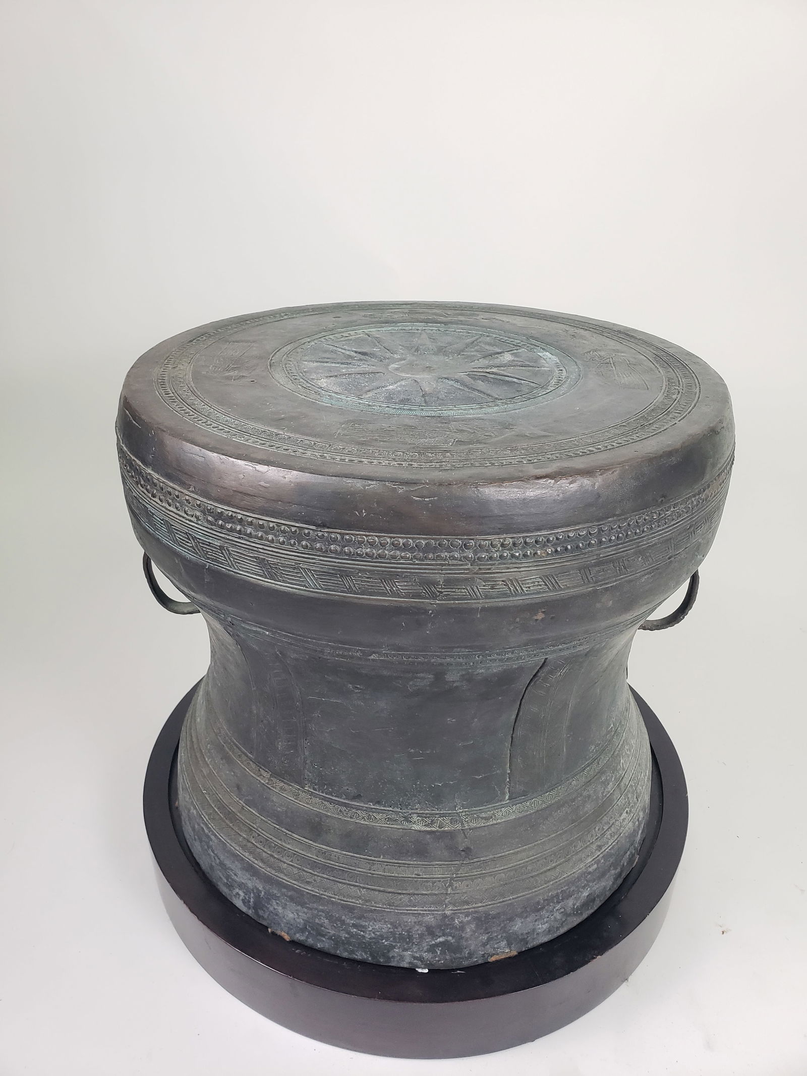 Vintage South East Asian Bronze Drum Coffee Table (1 of 9)