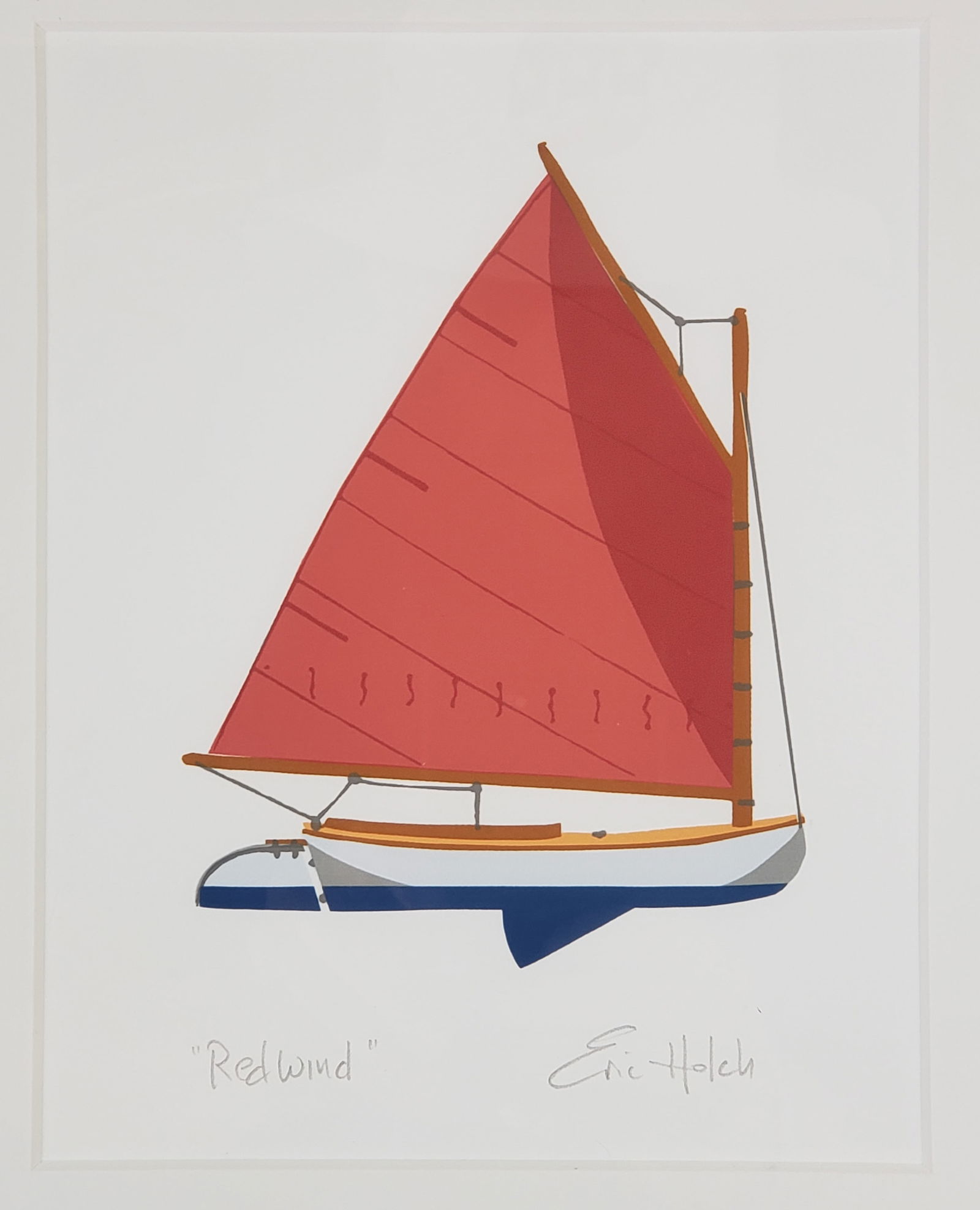 Vintage Eric Holch Original Nantucket “Redwind" Silk Screen (1 of 3)