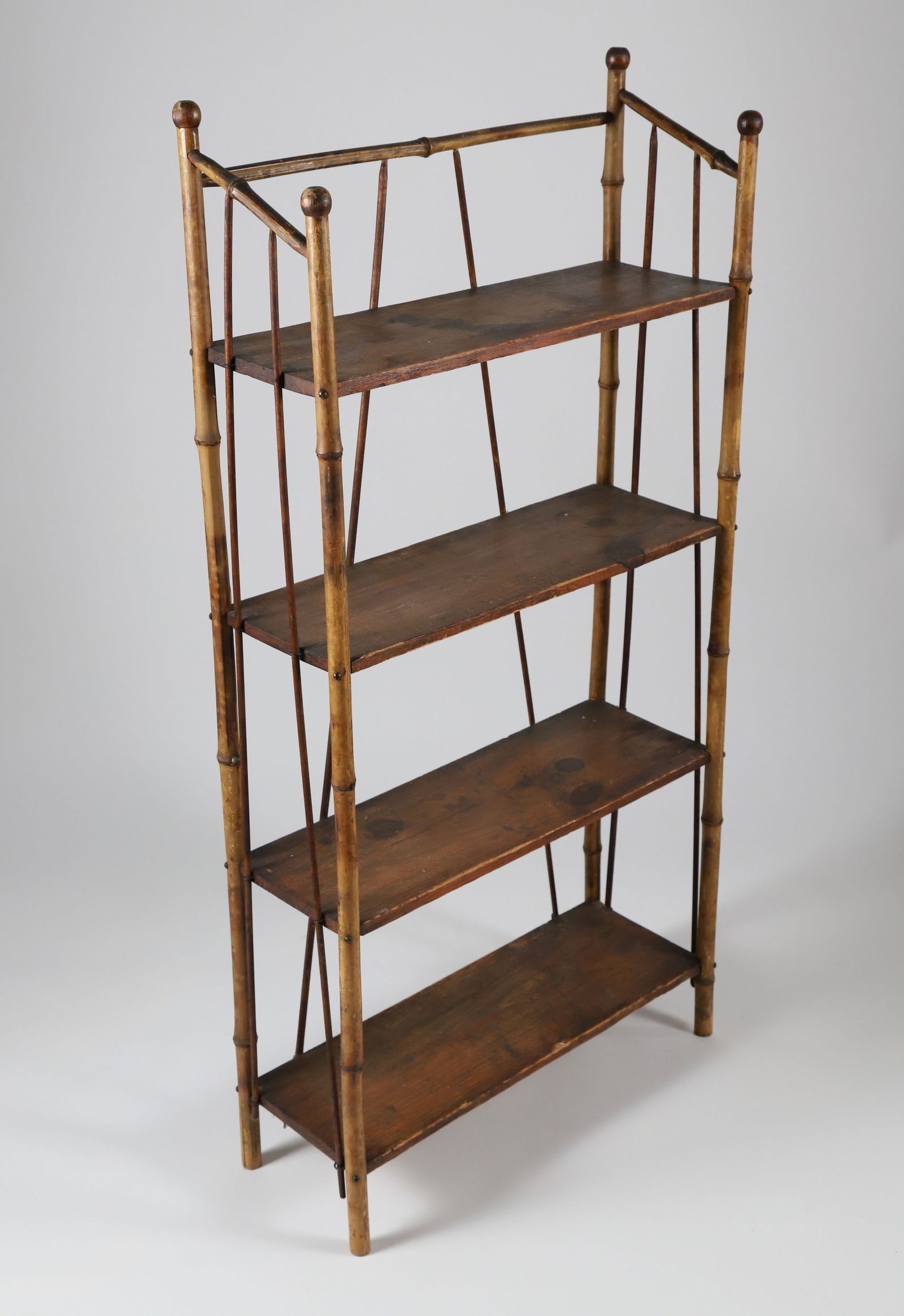 Vintage Bamboo Four-Tier Bookshelf (1 of 5)