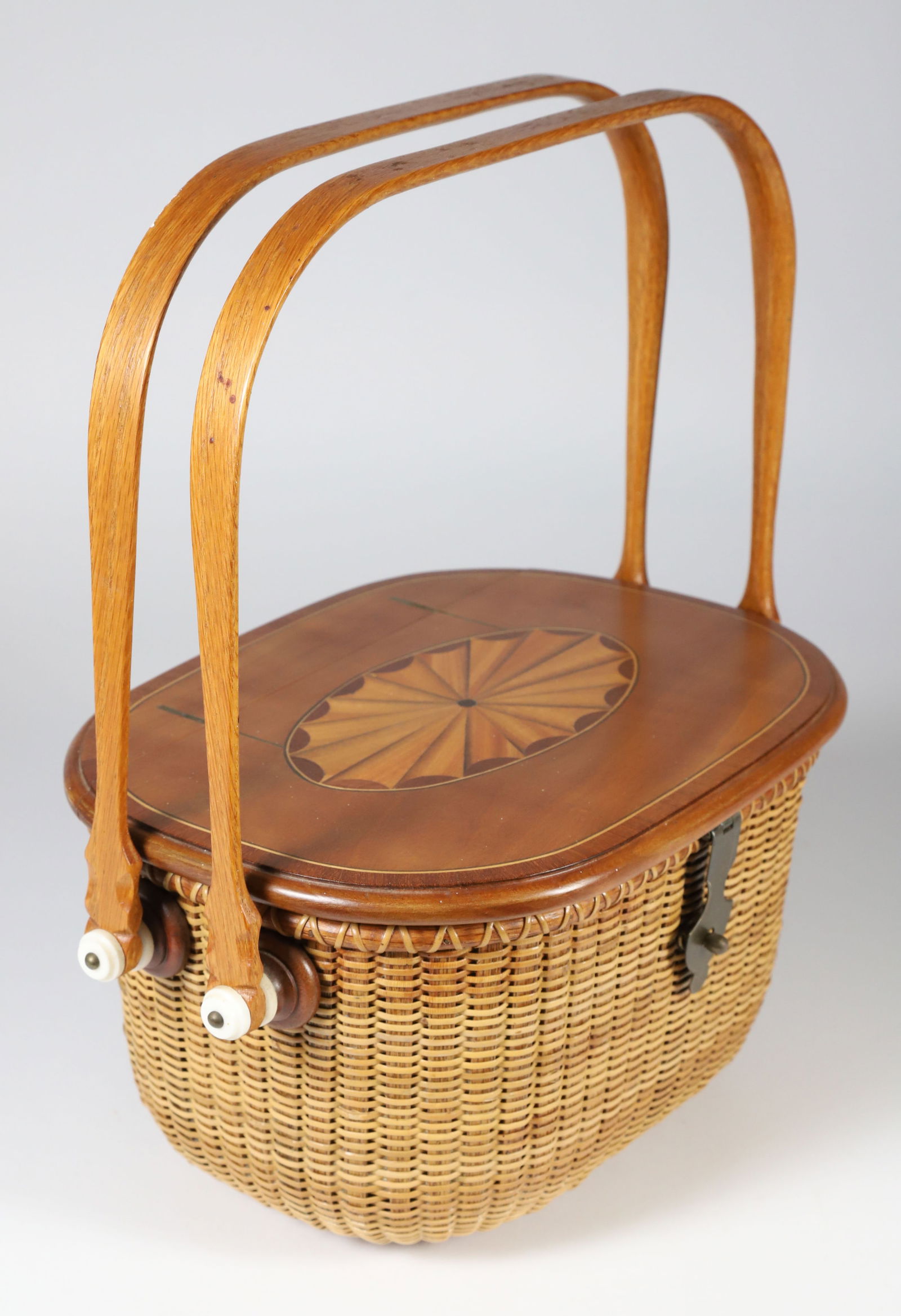 Harry A. Hilbert Oval Two Swing Handled Nantucket Basket (1 of 7)