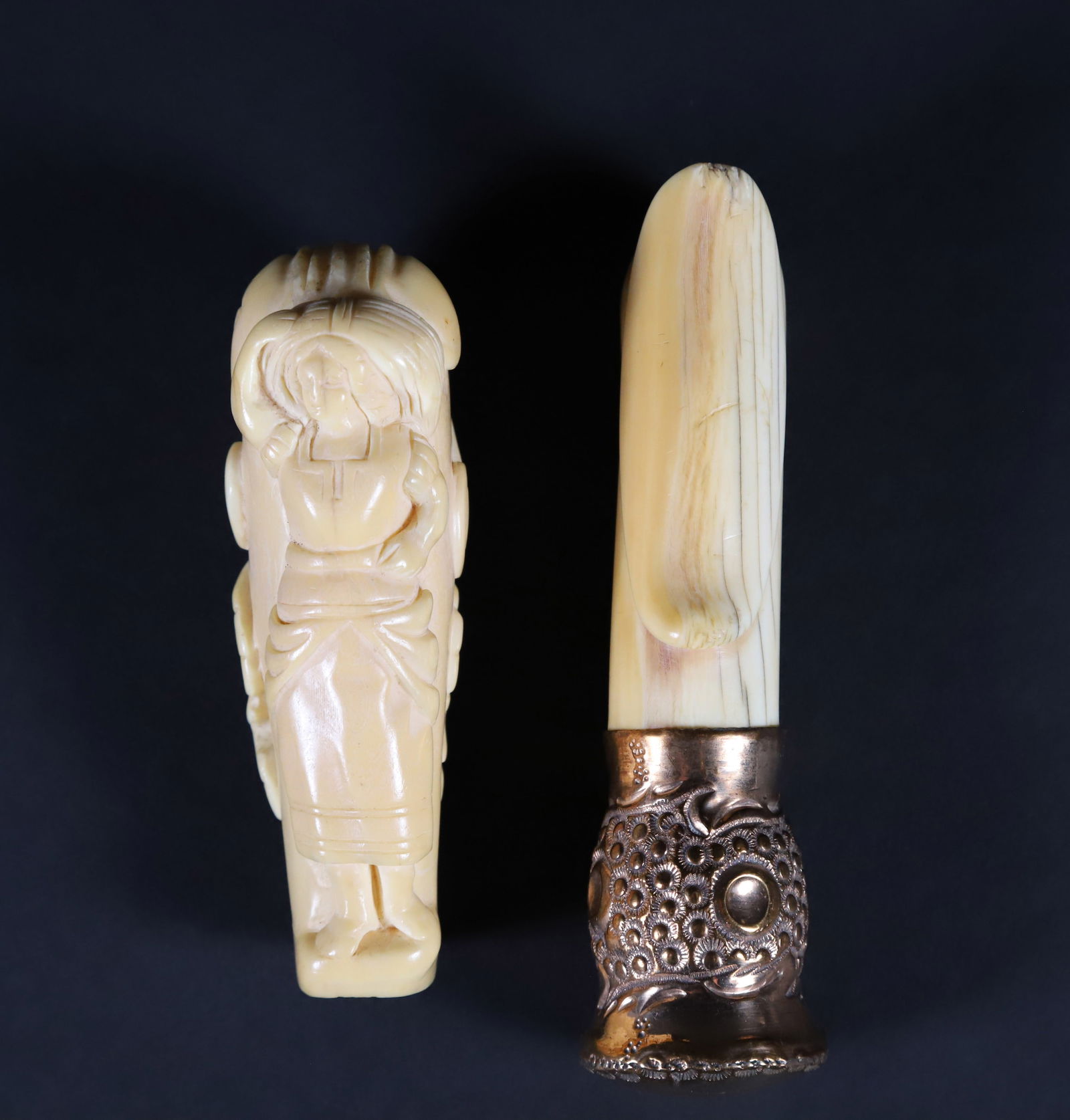 Two Carved Antique Cane Handles, 19th Century (1 of 5)