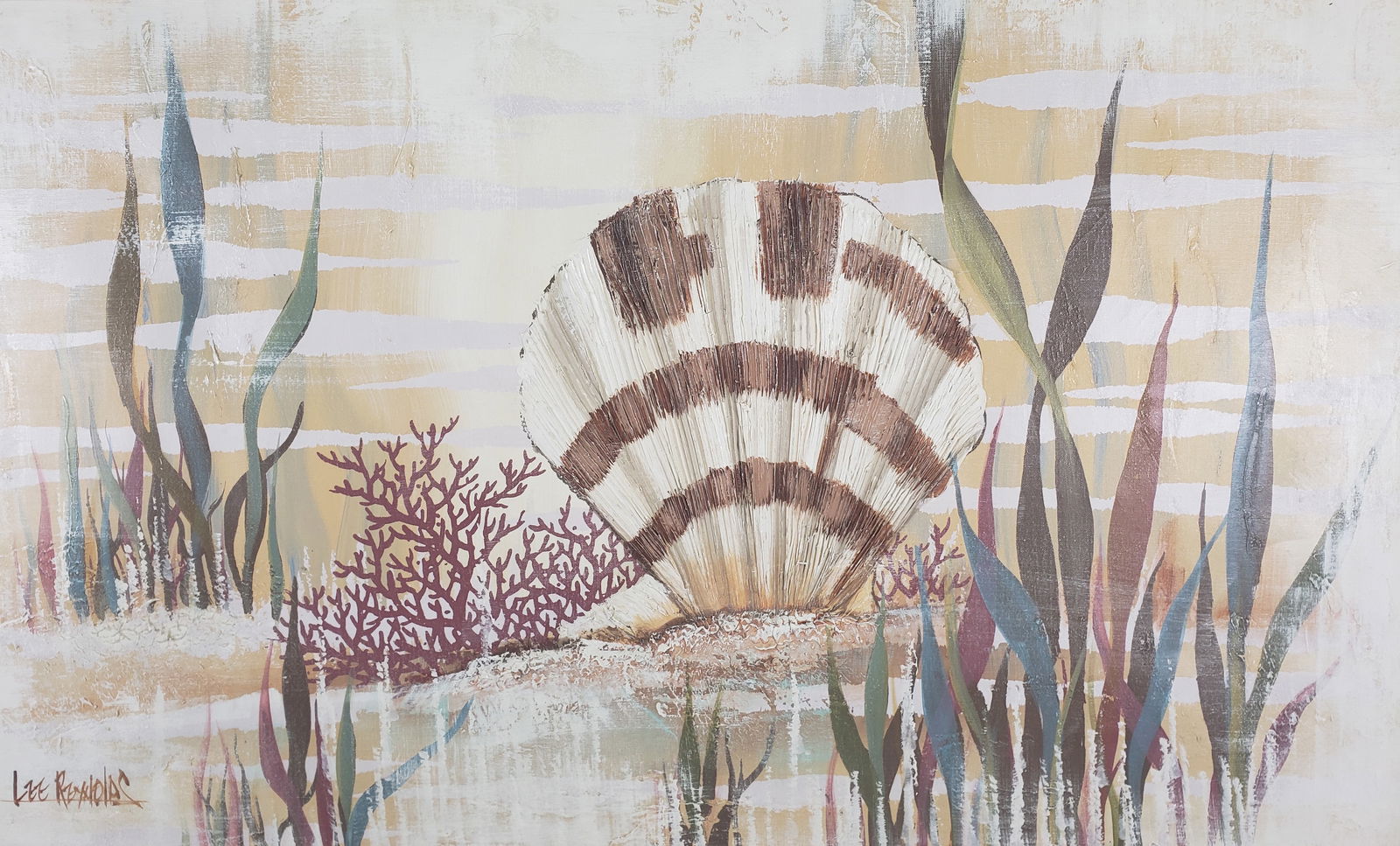 Lee Burr Reynolds “Sea Life" Oil on Canvas Painting (1 of 4)