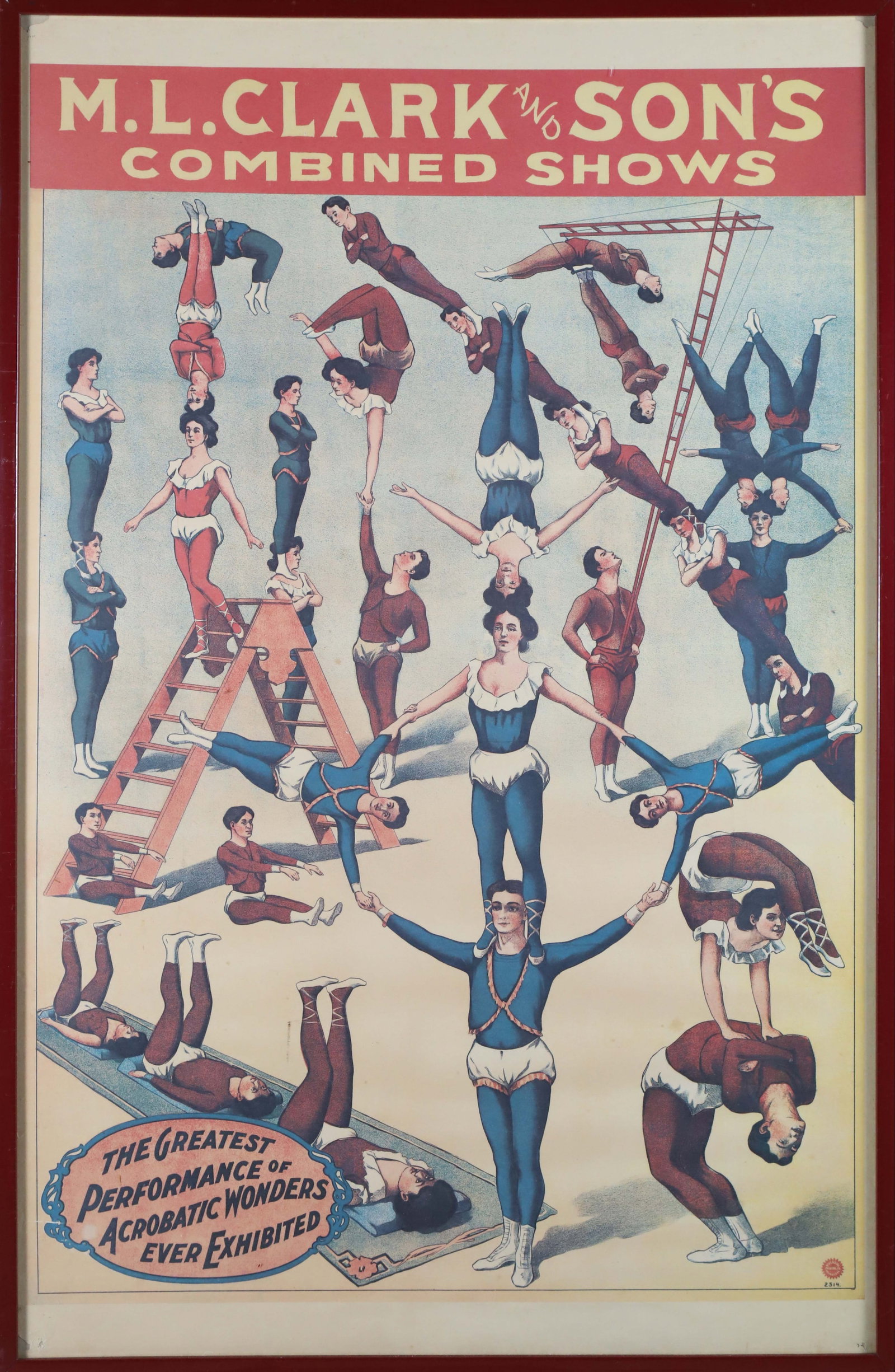 Vintage Circus Poster "M.L. Clark and Son's Combined Shows" Lithograph (1 of 5)