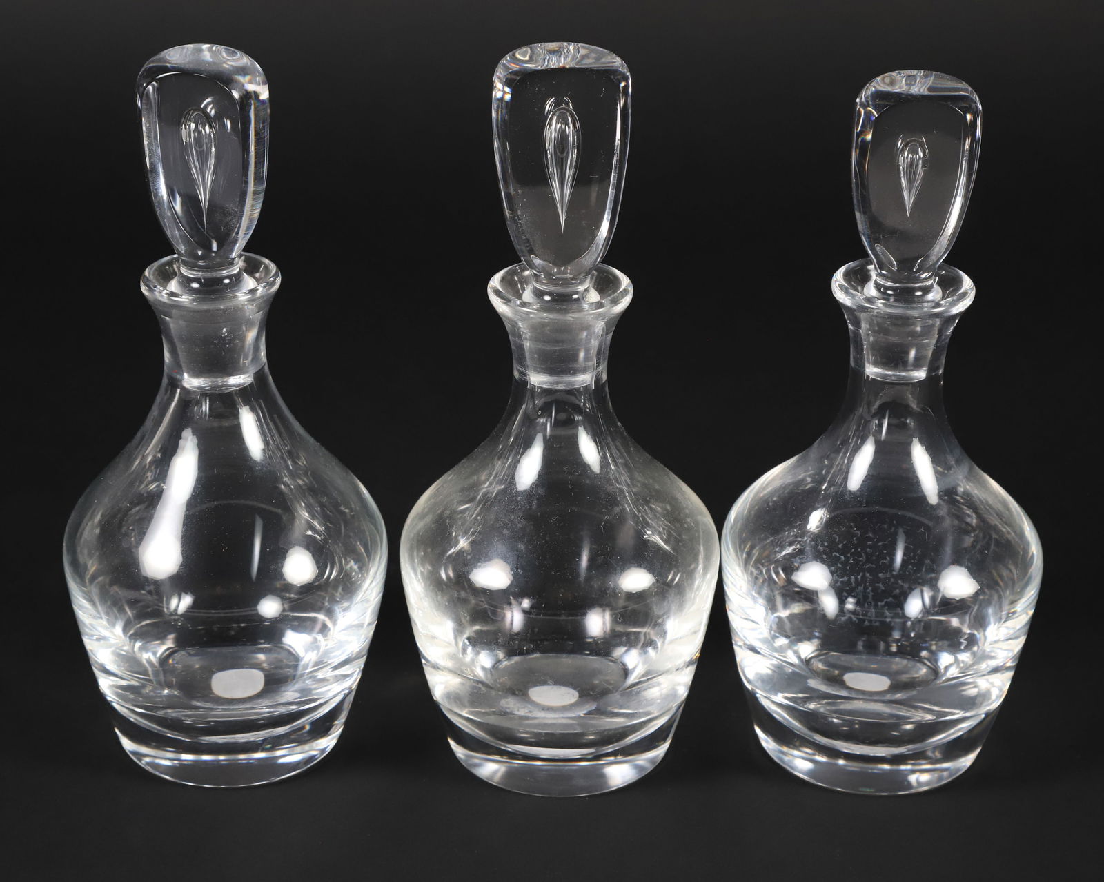 Three Signed Steuben Glass Decanters (1 of 4)