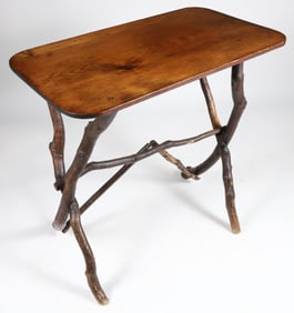 Twig Side Table with Pine Top