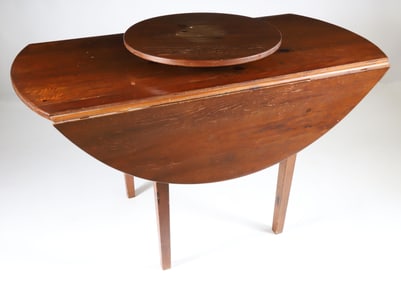 Drop-Leaf Lazy Susan Kitchen Dining Table