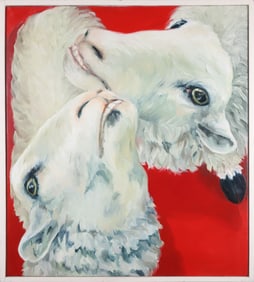 Gina Gilmour Acrylic on Canvas "Sheep's Bay", circa 1976