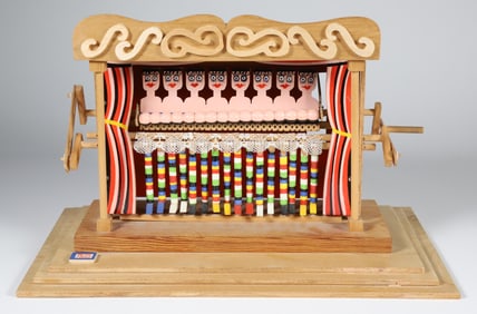 Peter Markey - Carved, Painted, Assembled Mechanical Artwork "Chorus Girl Dancers"