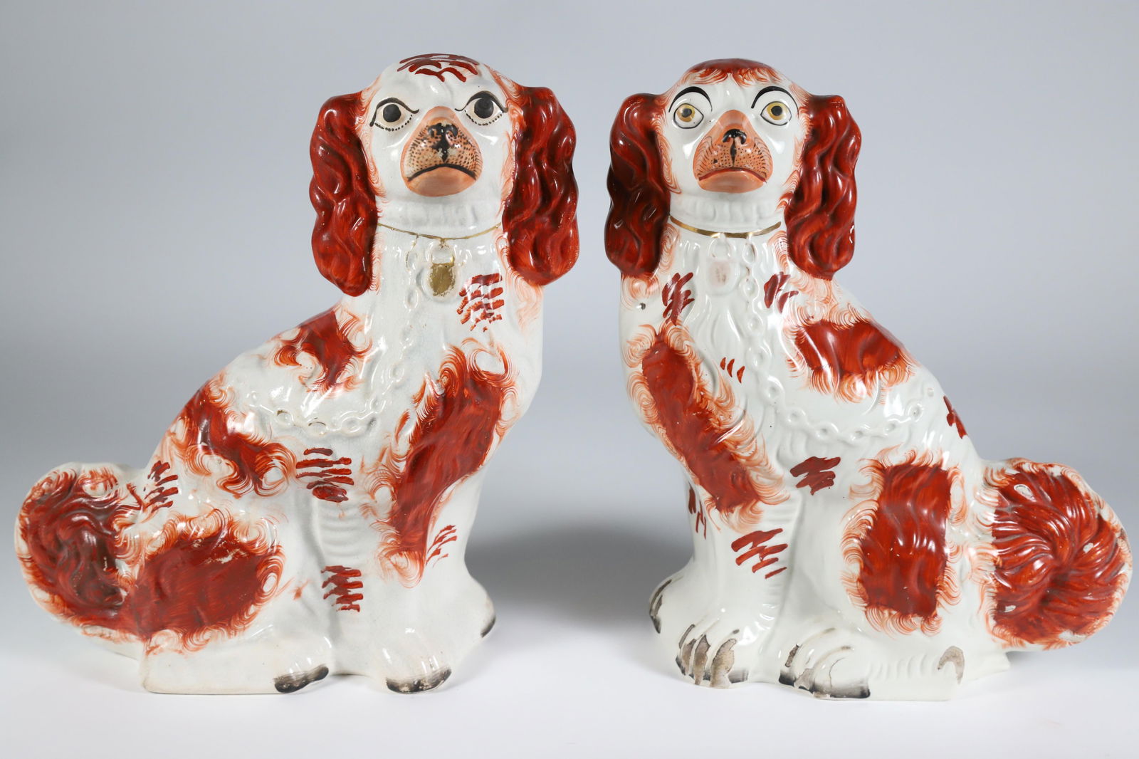 Pair of Staffordshire King Charles Spaniels, 19th Century (1 of 8)