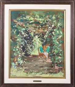 Andrew Shunney Oil on Canvas "Grape Arbor, Nantucket"