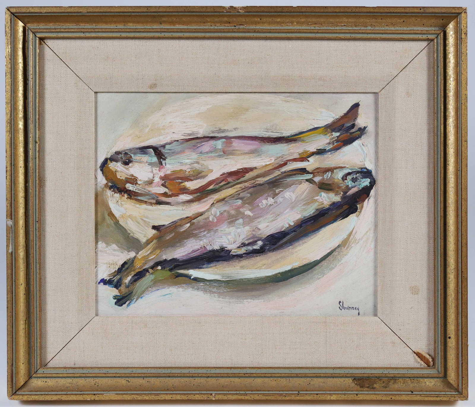 Andrew Shunney Oil on Panel "Fish Dinner" (1 of 5)